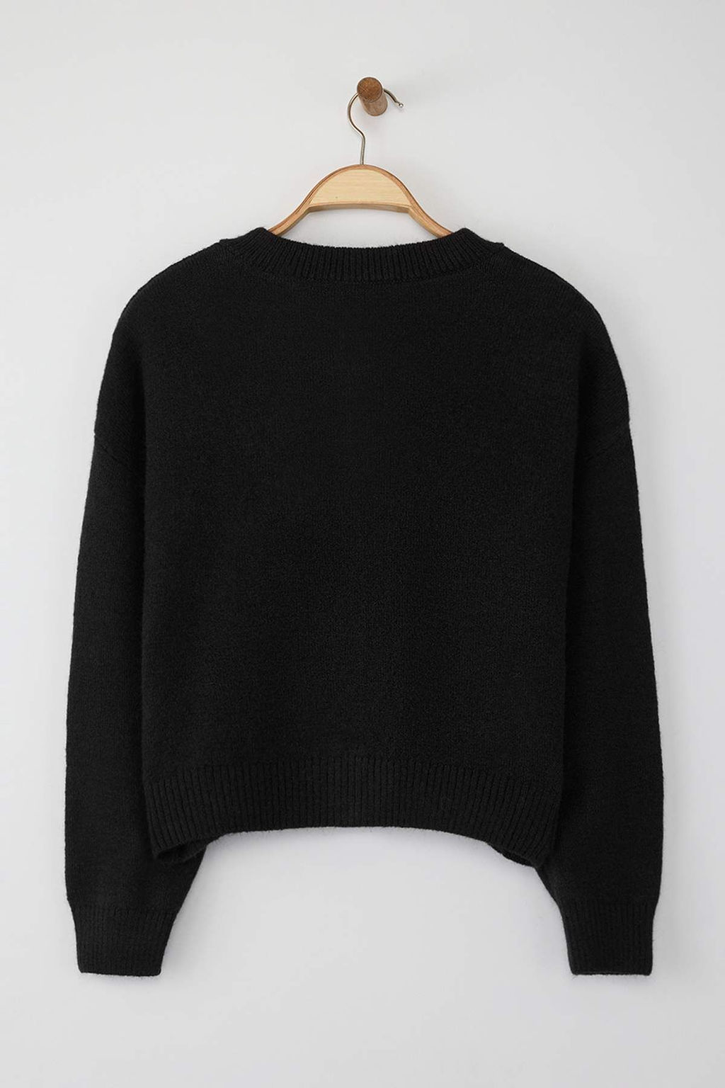 Wardrobe Essentials Siyah Alpaka Yunu Kar?s?ml? Genis Kal?p Triko H?rka | TWOAW26HI00089