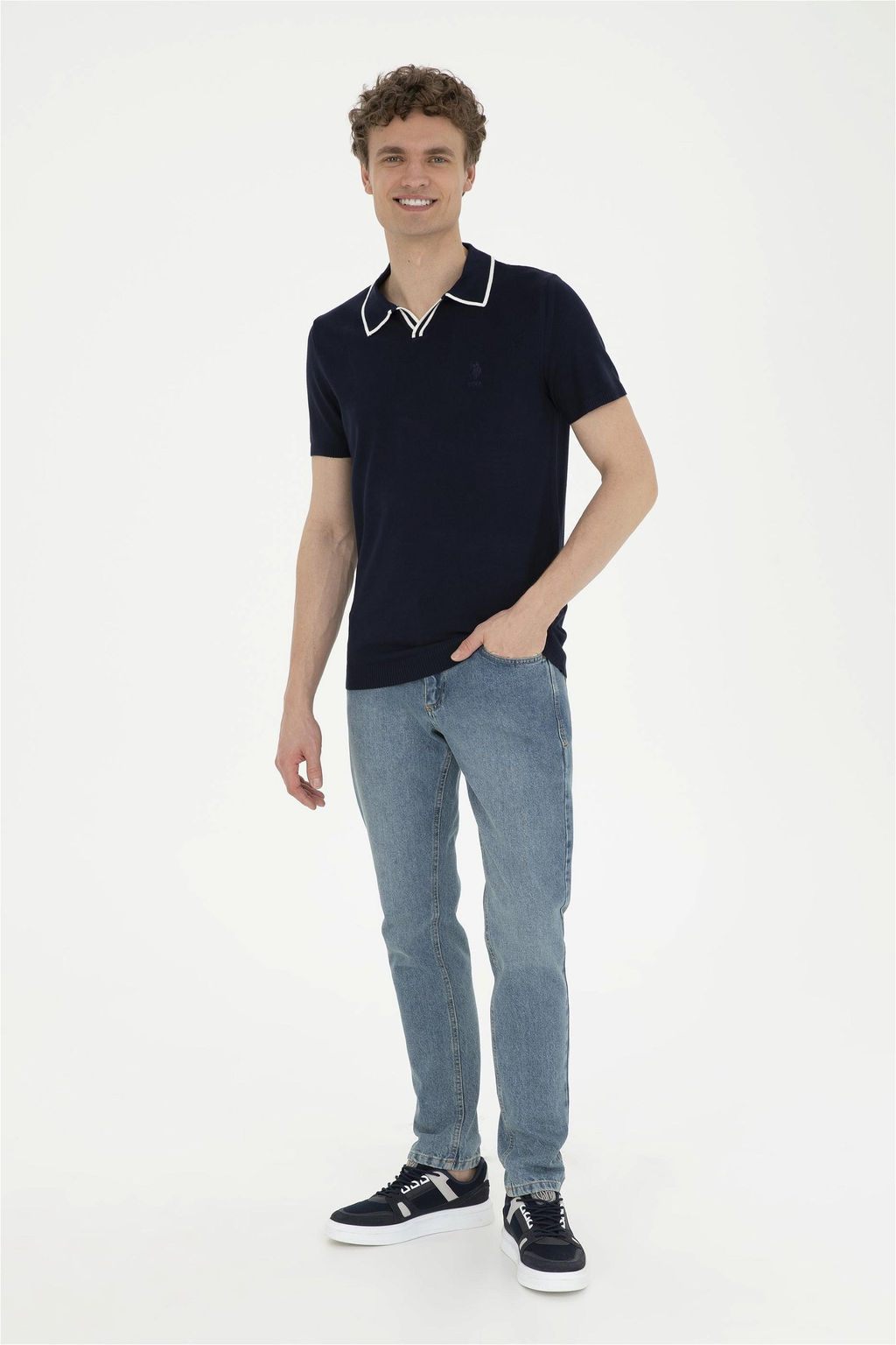 Мужской темно-синий свитер Неожиданная скидка в корзине - U.s. polo assn фото 4