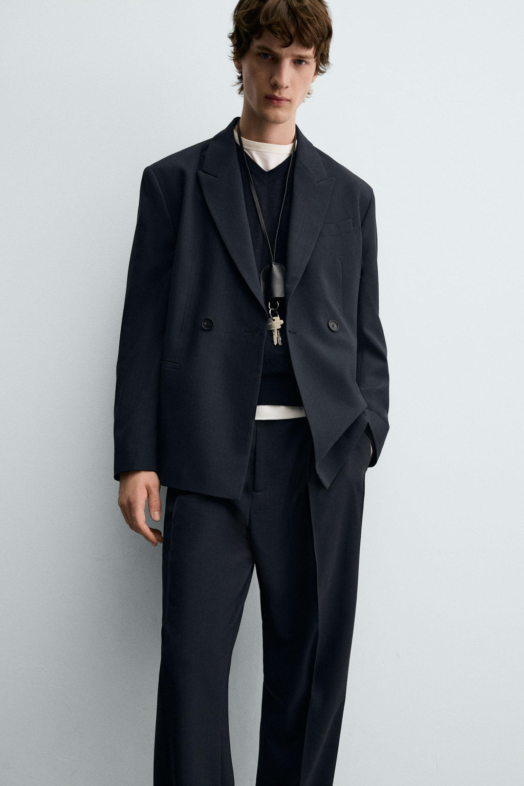 STRIPED SUIT DOUBLE-BREASTED BLAZER - Zara фото 5