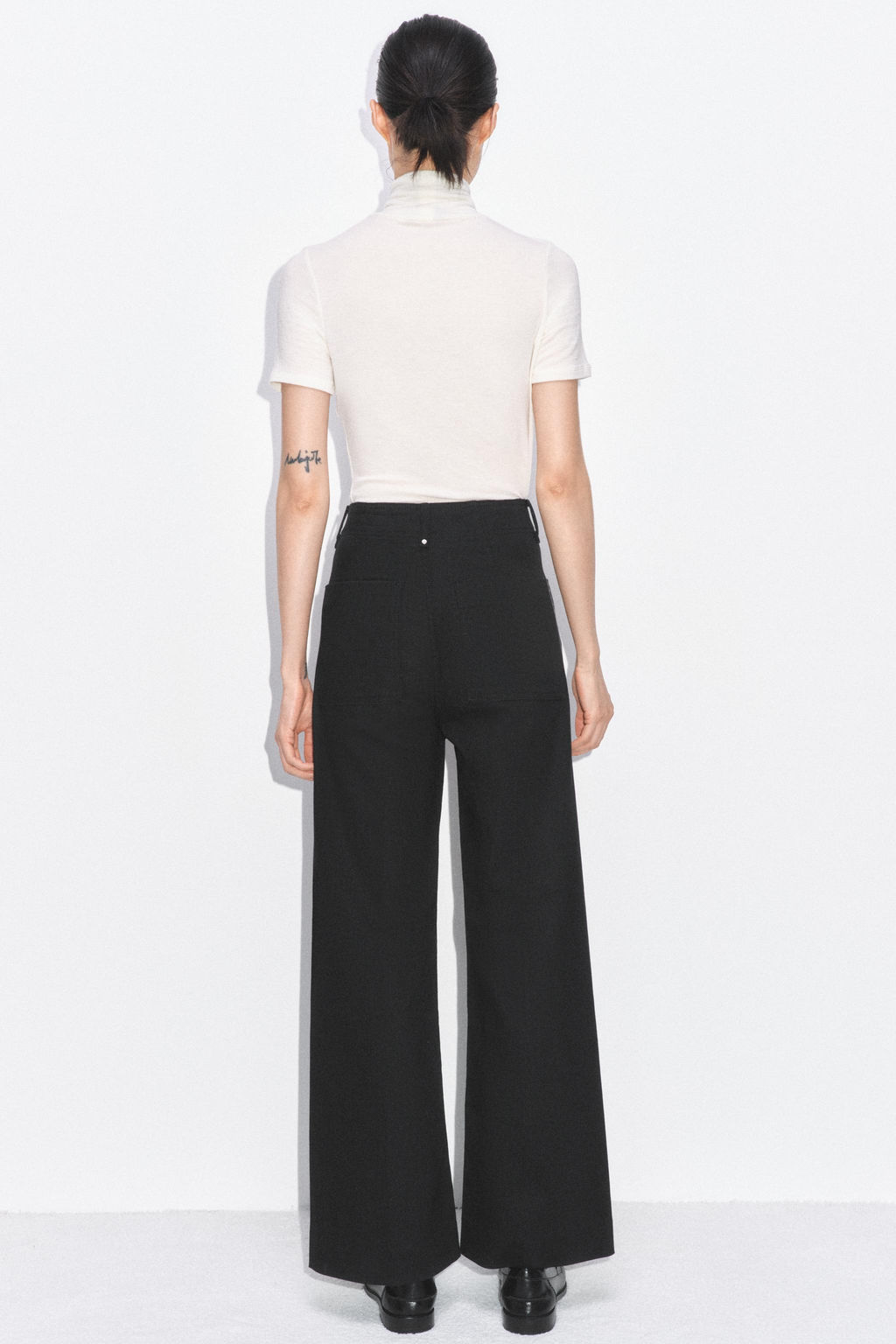 JEANS ZW COLLECTION TAILORED WIDE LEG TIRO ALTO / Negro - Zara фото 3