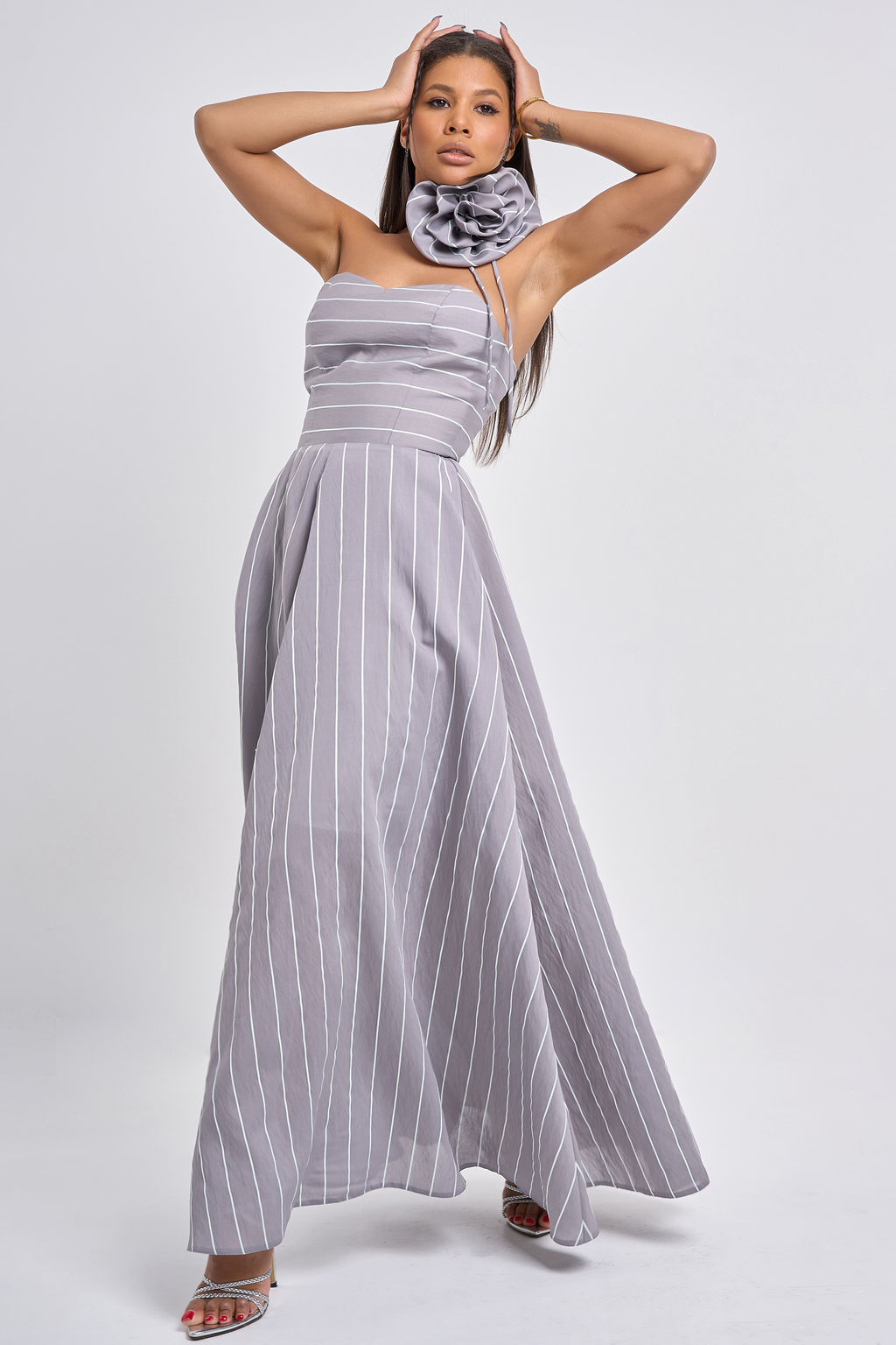 Платье вечернее корсетного типа голубое - Fly фото 25