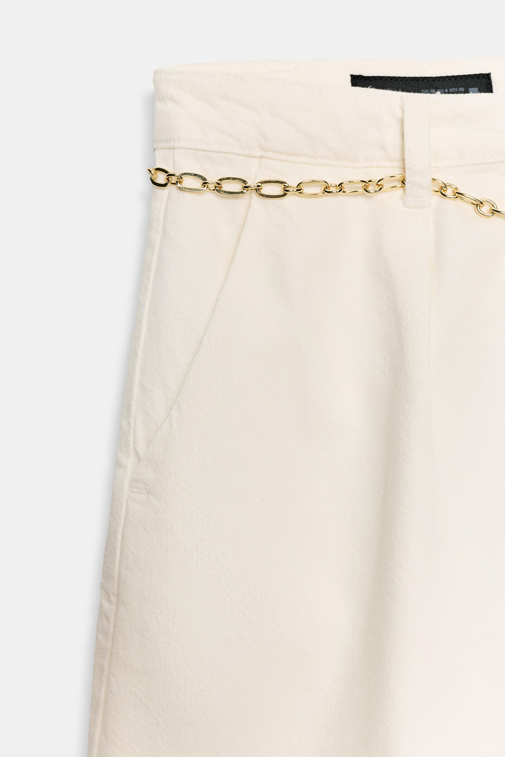 BERMUDA Z1975 DENIM CINTUR?N CADENA / Blanco