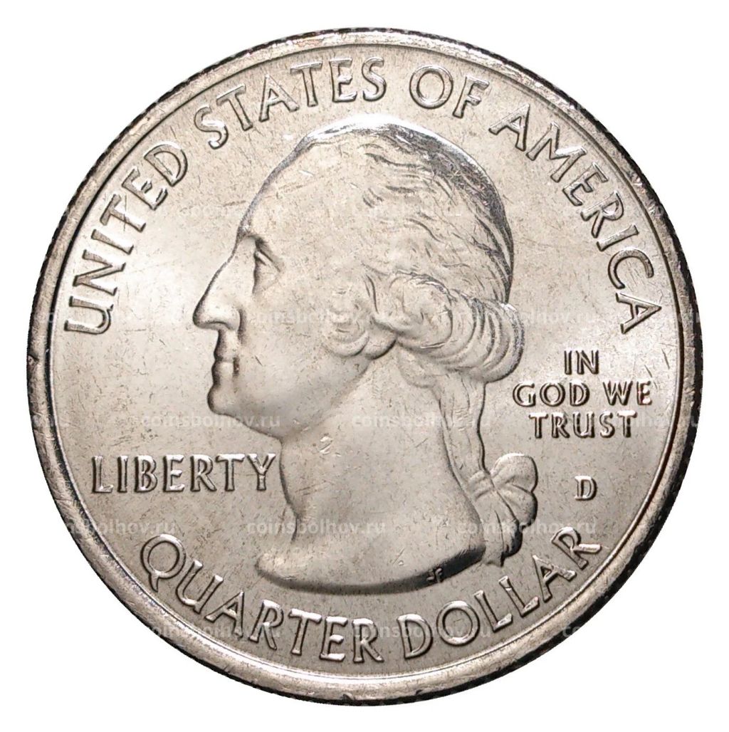 Монета 25 центов 2017 года D Национальные парки  №38 Водные пути Озарк