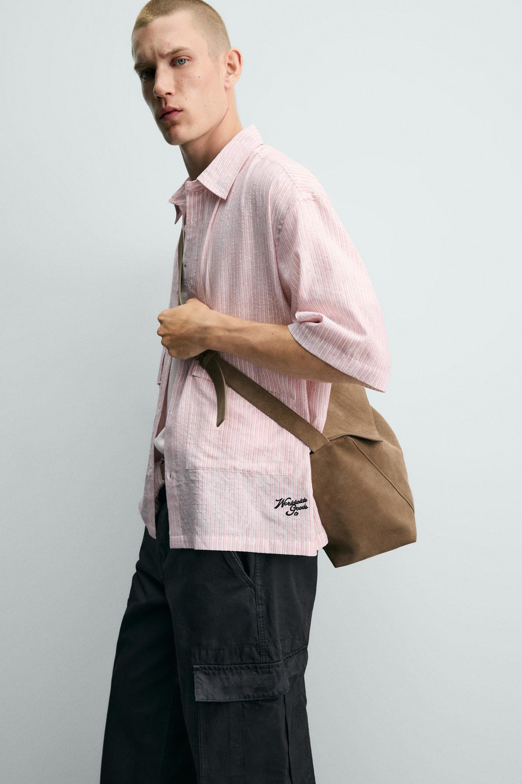 CAMISA JACQUARD RELIEVE RAYAS / Rosa palo - Zara фото 6