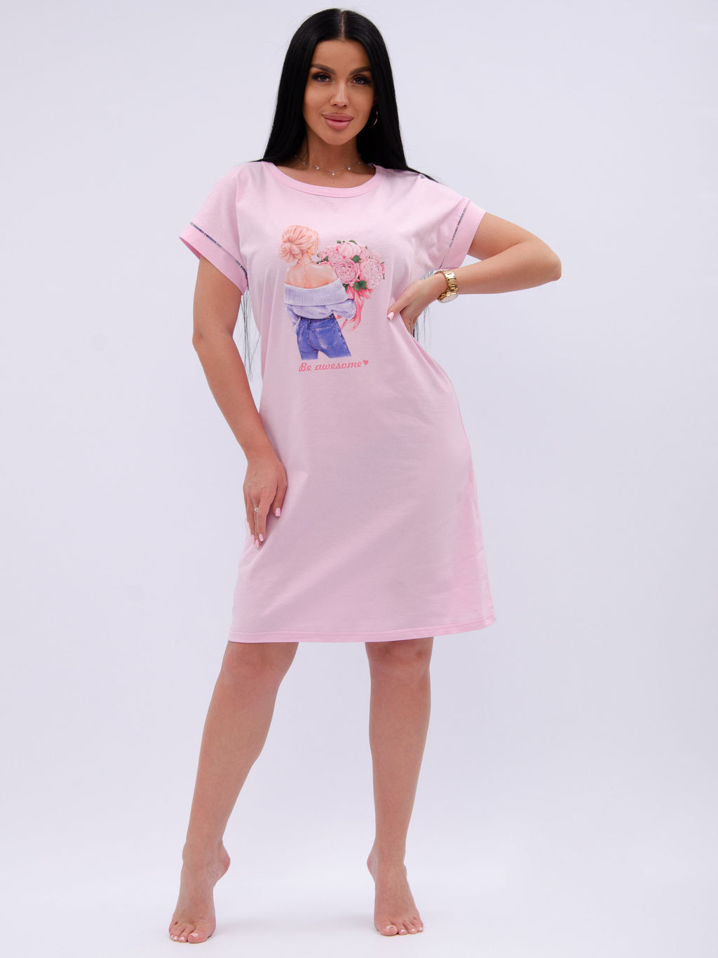 Сорочка "Пионы", трикотаж