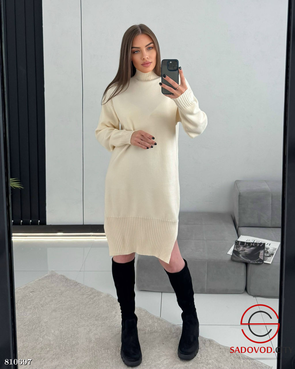 Вязаный свитер длинный - Bruno фото 6