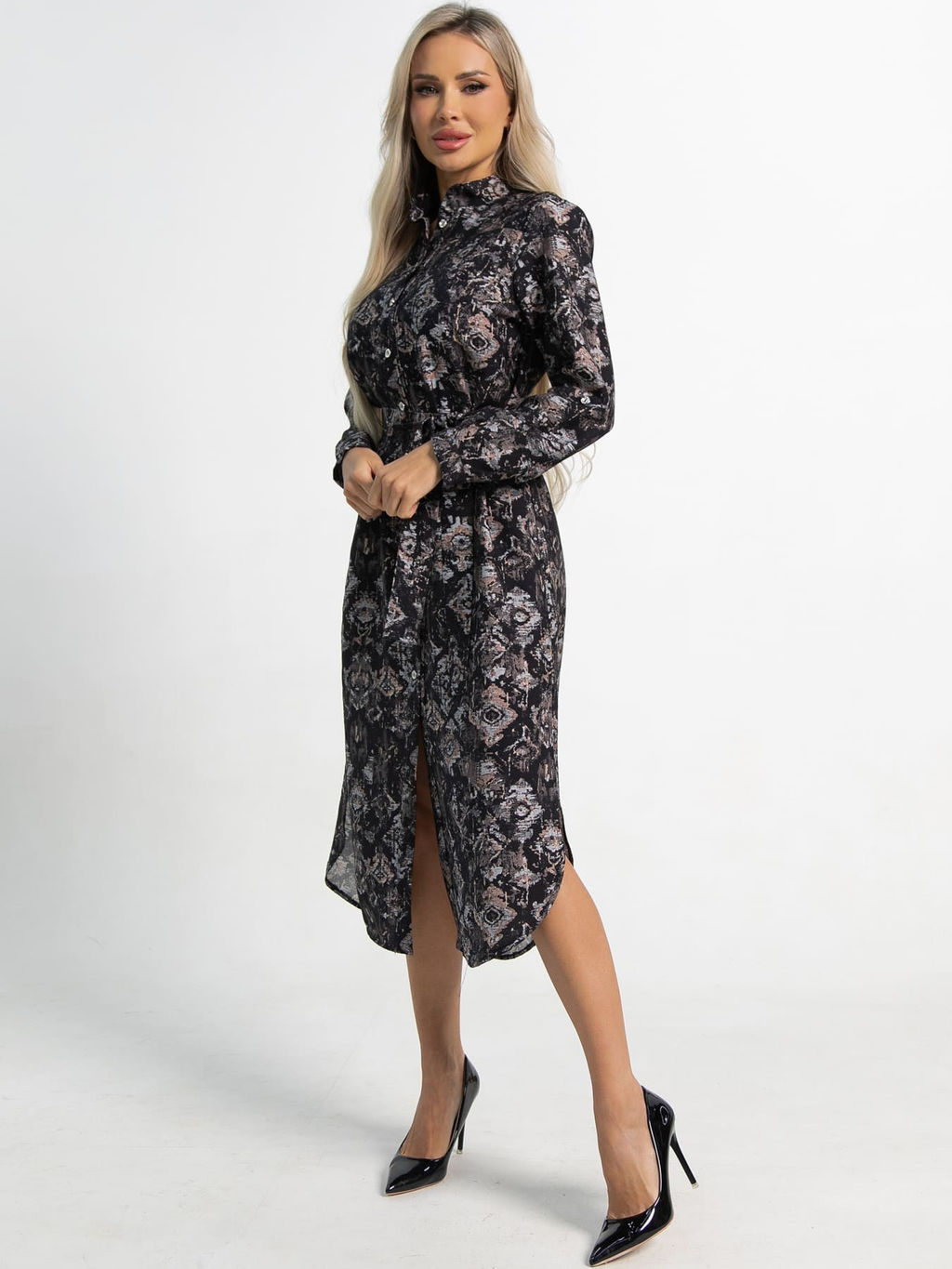 Платье-рубашка Долли (разноцветное) П15483-10М