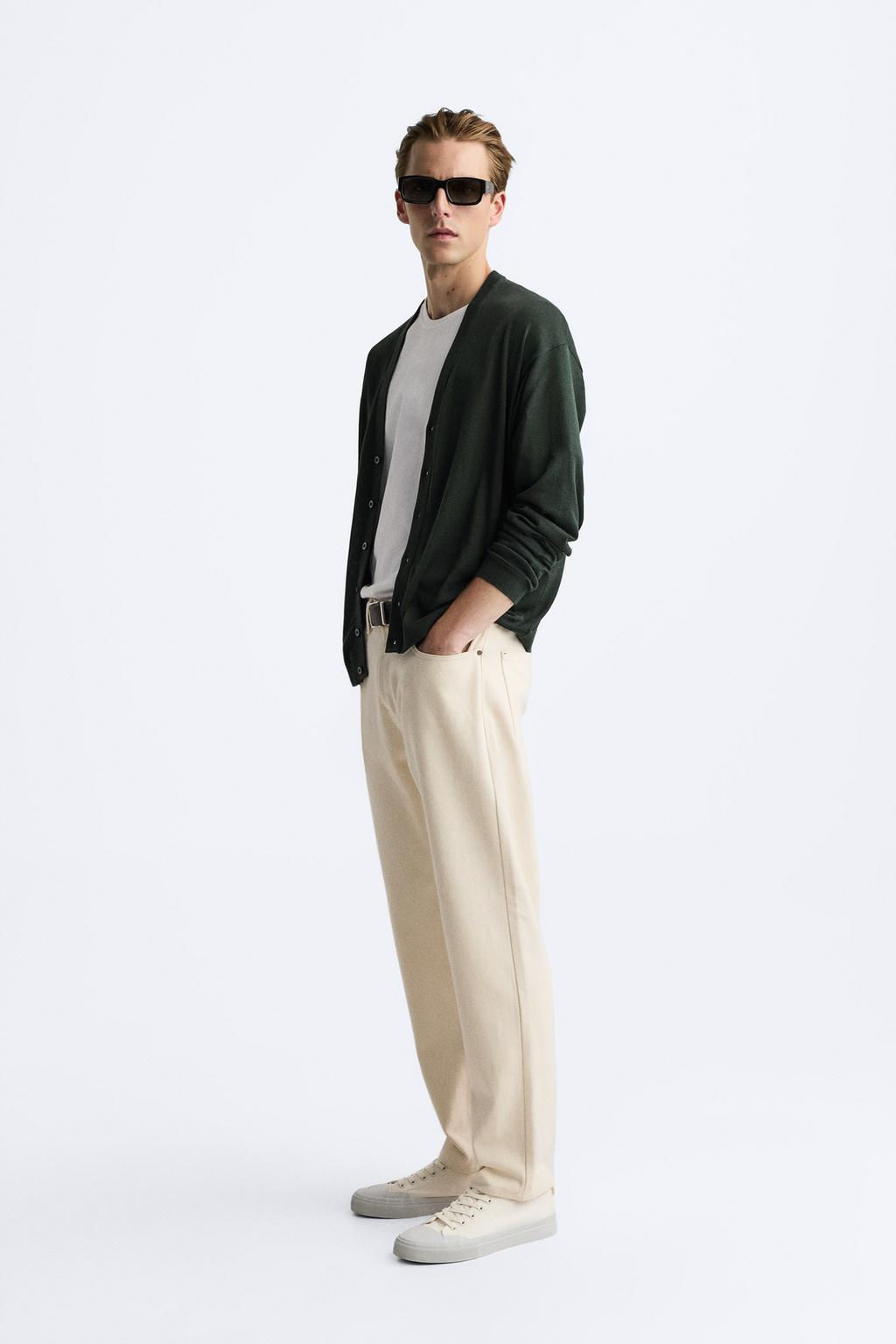 TEXTURED COTTON TROUSERS - Zara фото 5