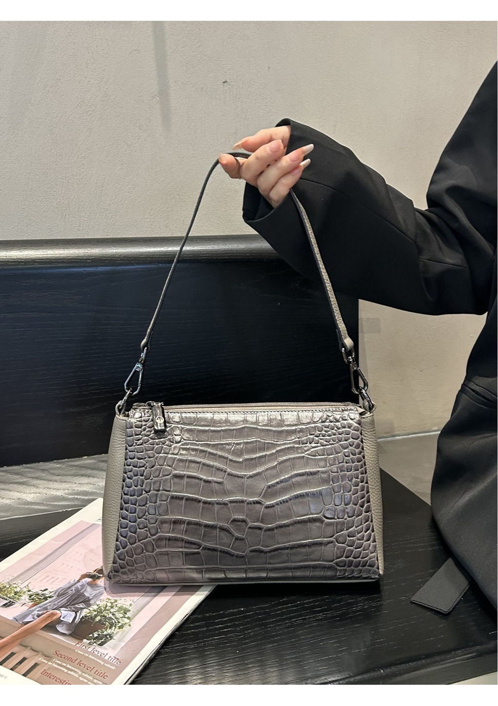 Cумка Lanotti LINNET CROCO 7001/Черный