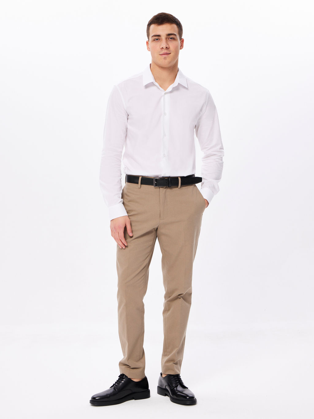 Сорочка мужская длинный рукав GREG 100/238/WH/SZR STRETCH