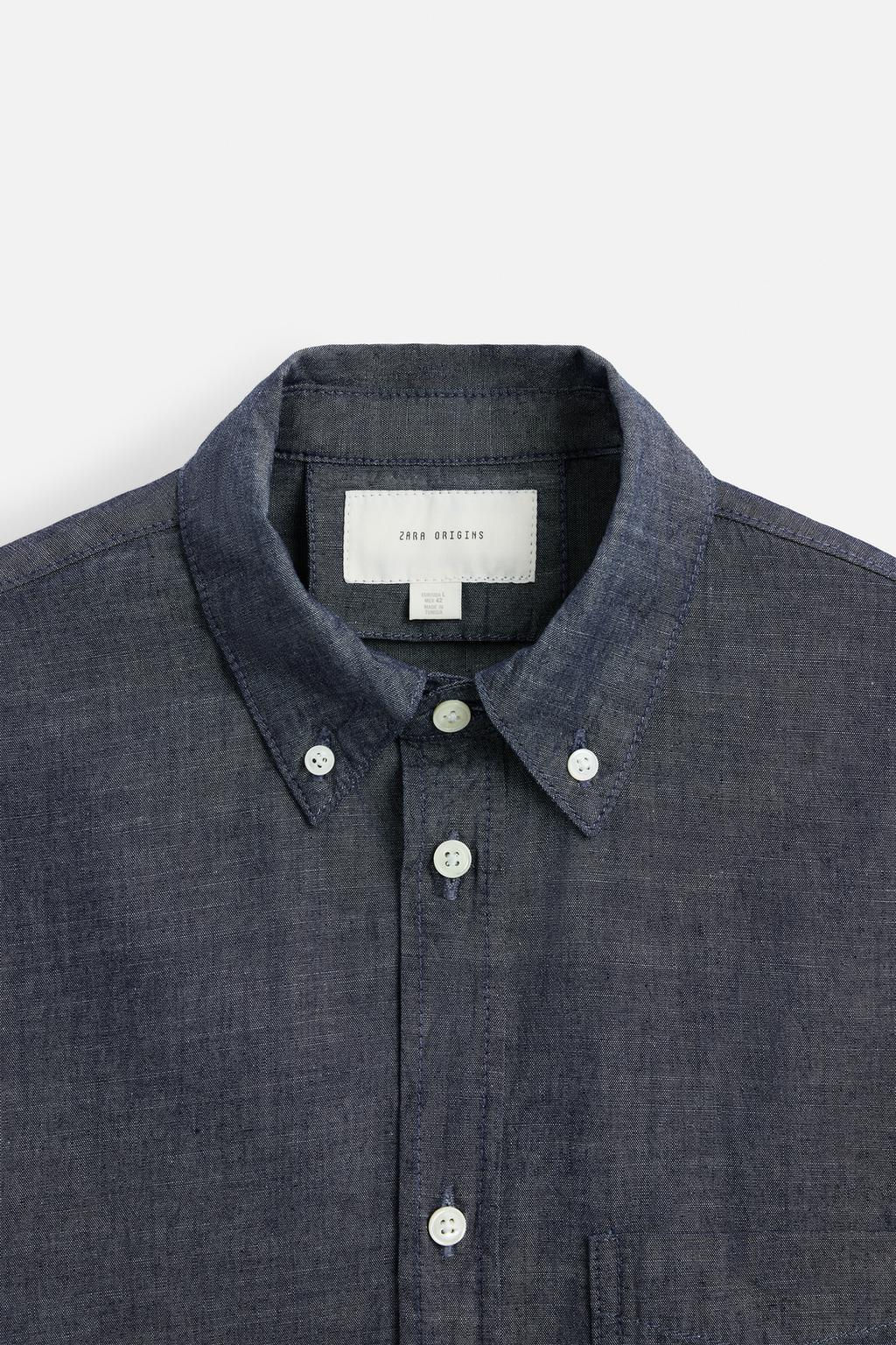 TEXTURED CHAMBRAY SHIRT - Zara фото 9