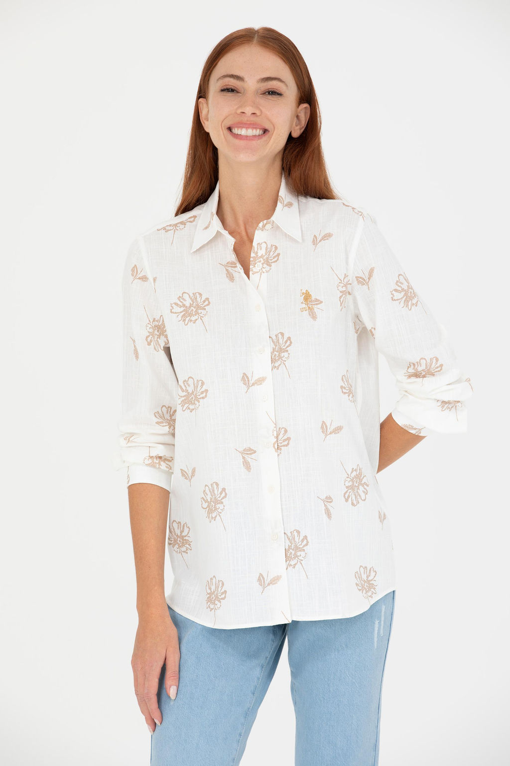 Женская рубашка Camel с длинным рукавом - U.s. polo assn фото 10