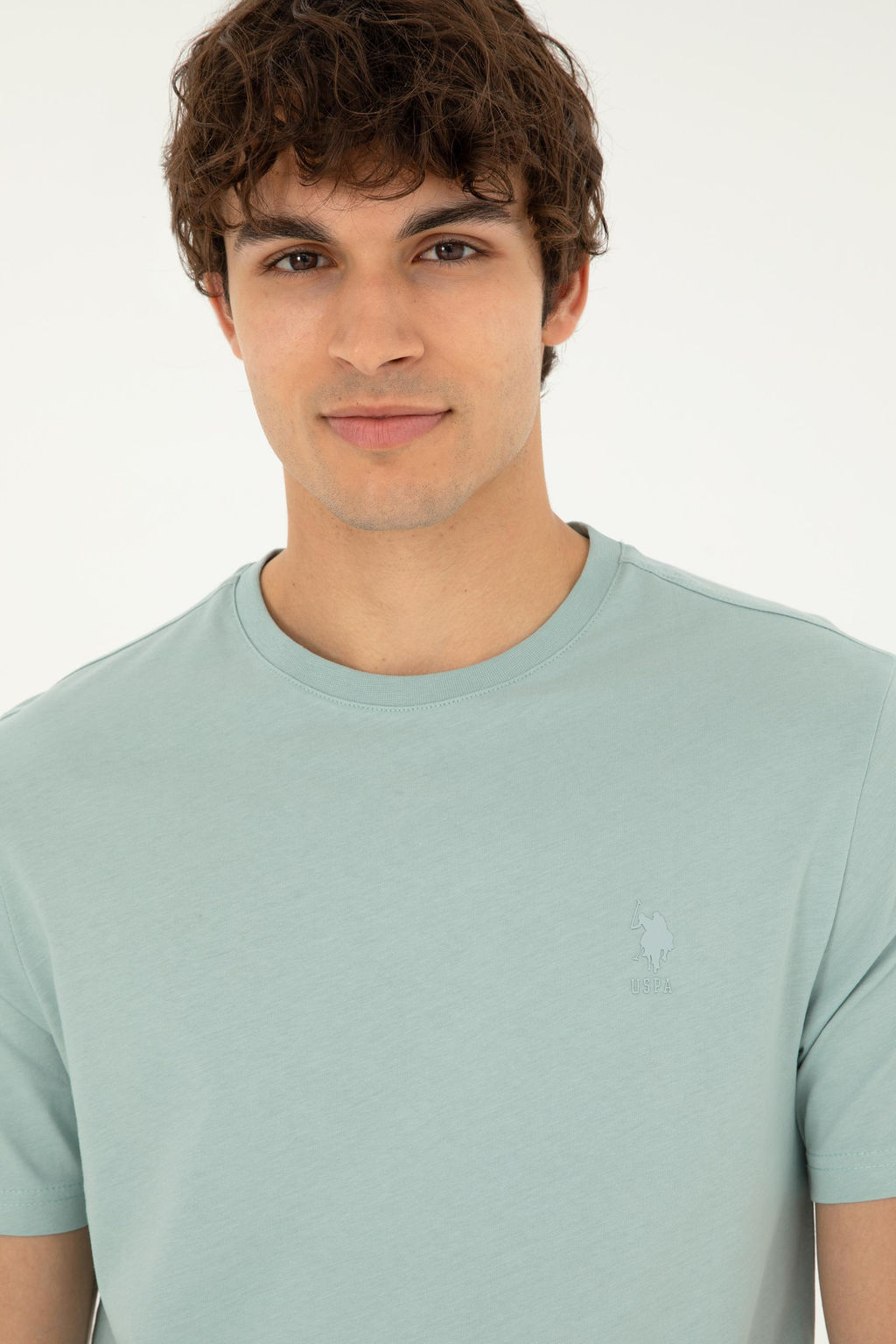 Мужская базовая футболка цвета водного зеленого цвета Неожиданная скидка в корзине - U.s. polo assn фото 2