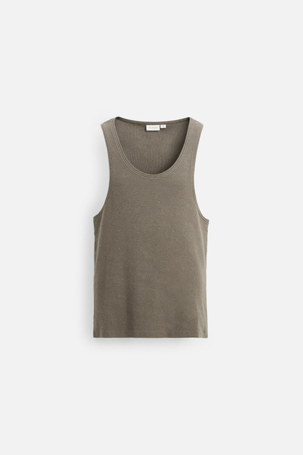 COTTON - HEMP RIBBED TANK TOP - Zara фото 7