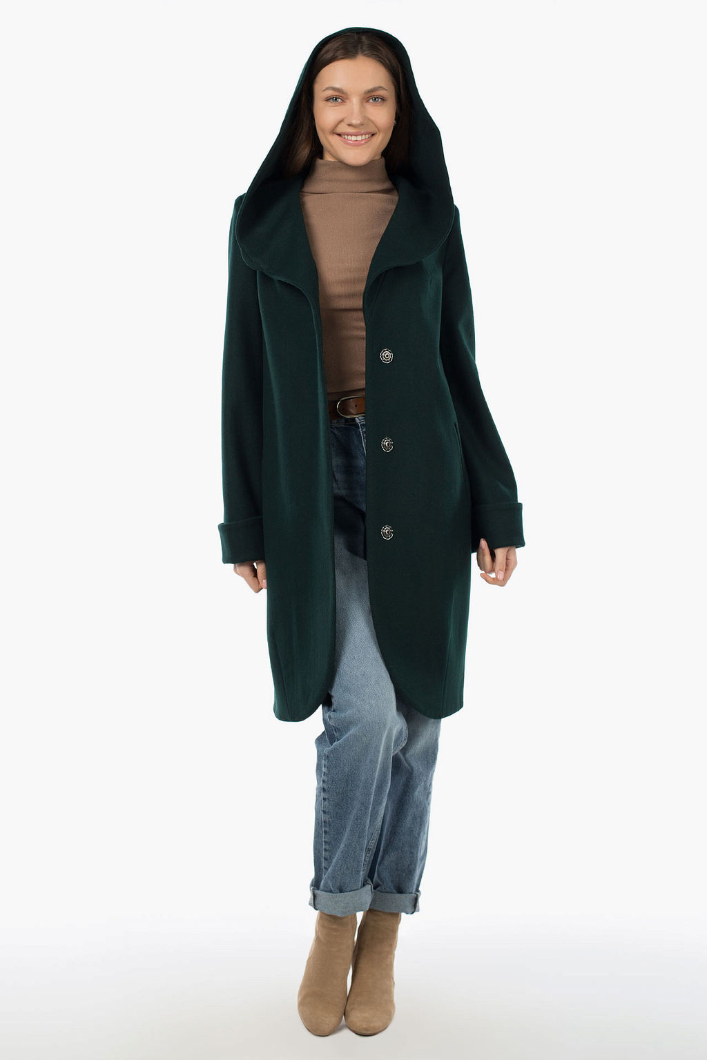 01-07658 Пальто женское демисезонное(пояс) - El podio фото 2