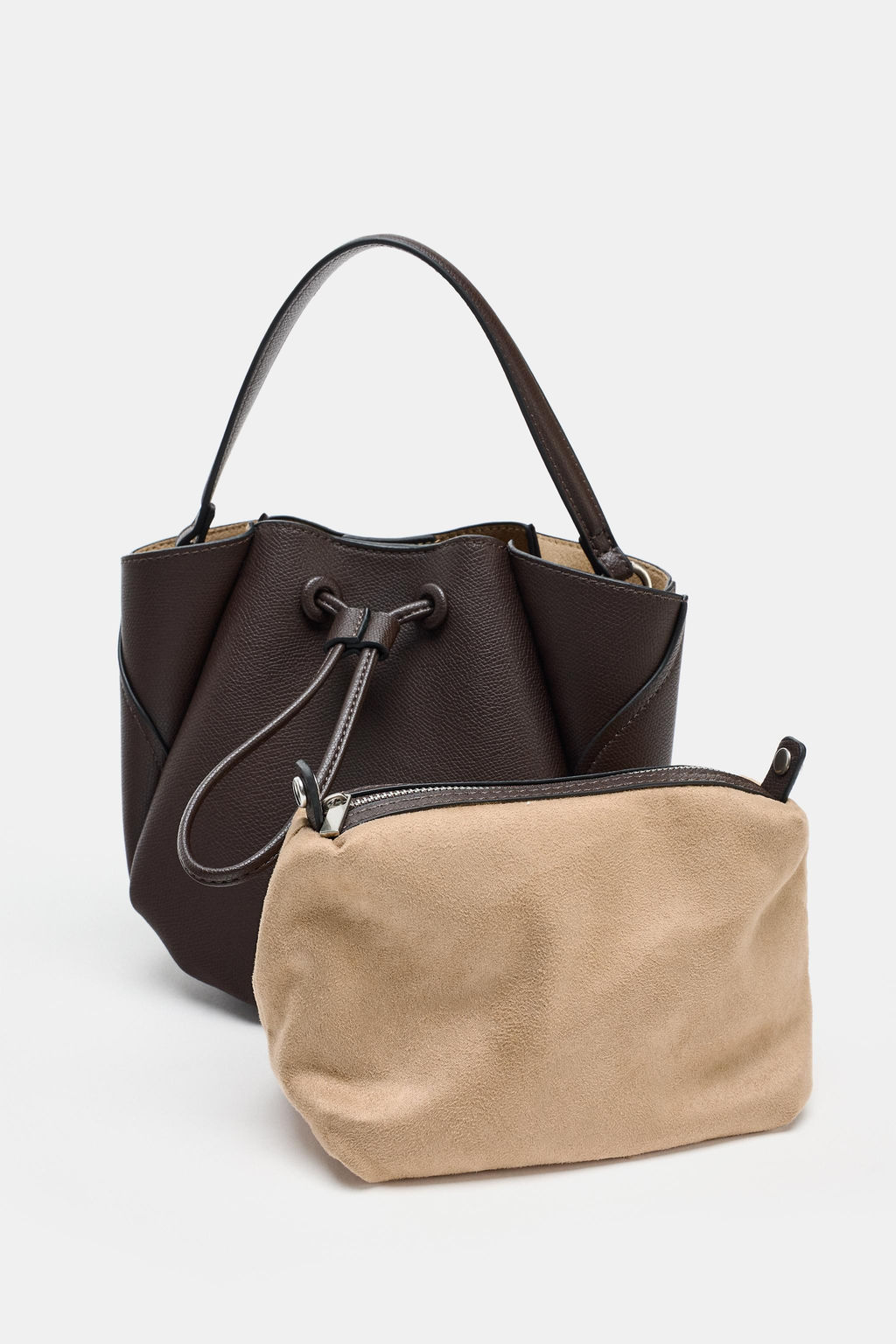 MINI BUCKET BAG WITH TOPSTITCHING - Zara фото 5