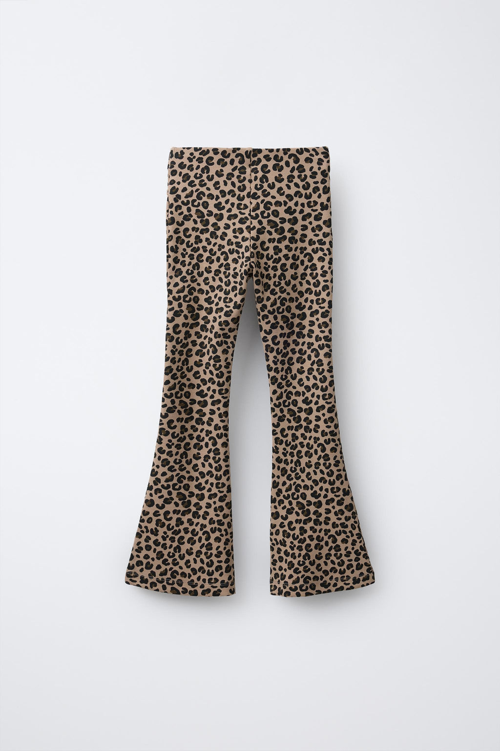 ANIMAL PRINT FLARED RIBBED LEGGINGS - Zara фото 2
