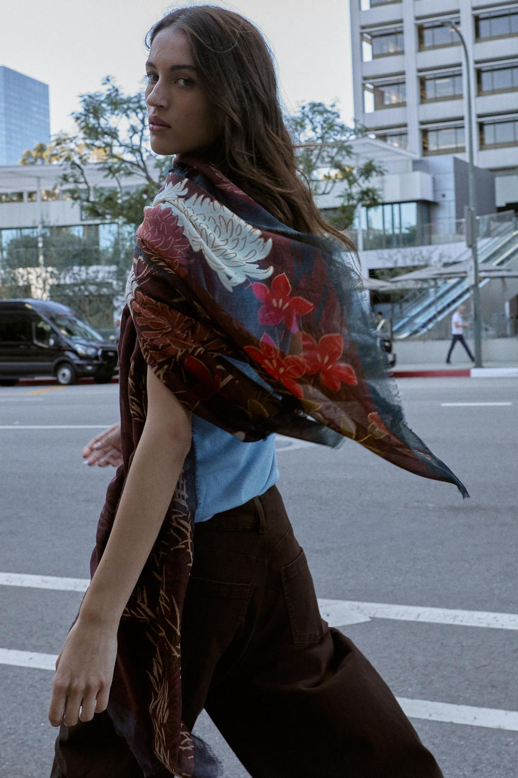 FLORAL PRINT SCARF - Zara фото 9