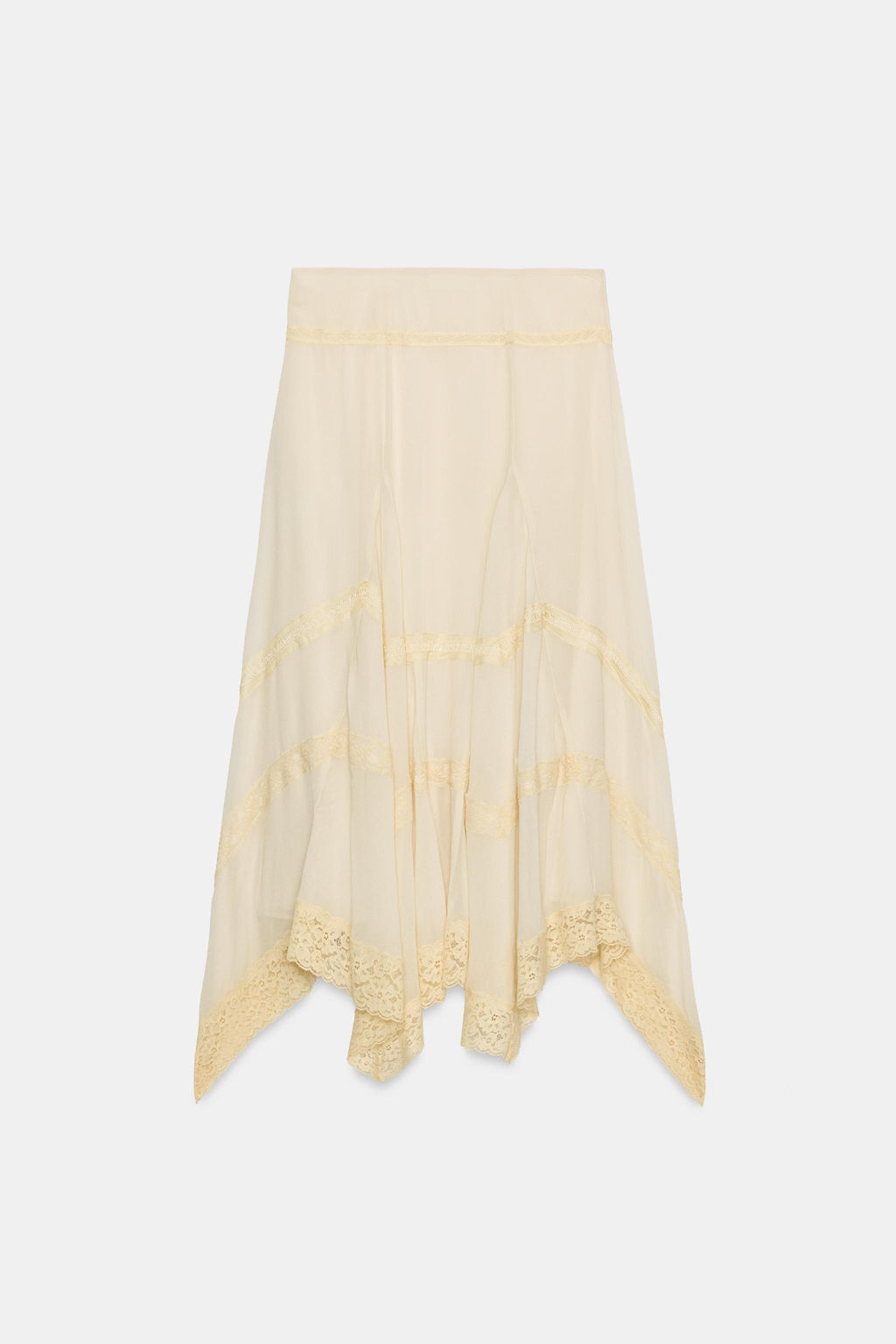 FALDA COMBINADA ENCAJE ZW COLLECTION / Blanco roto - Zara фото 8