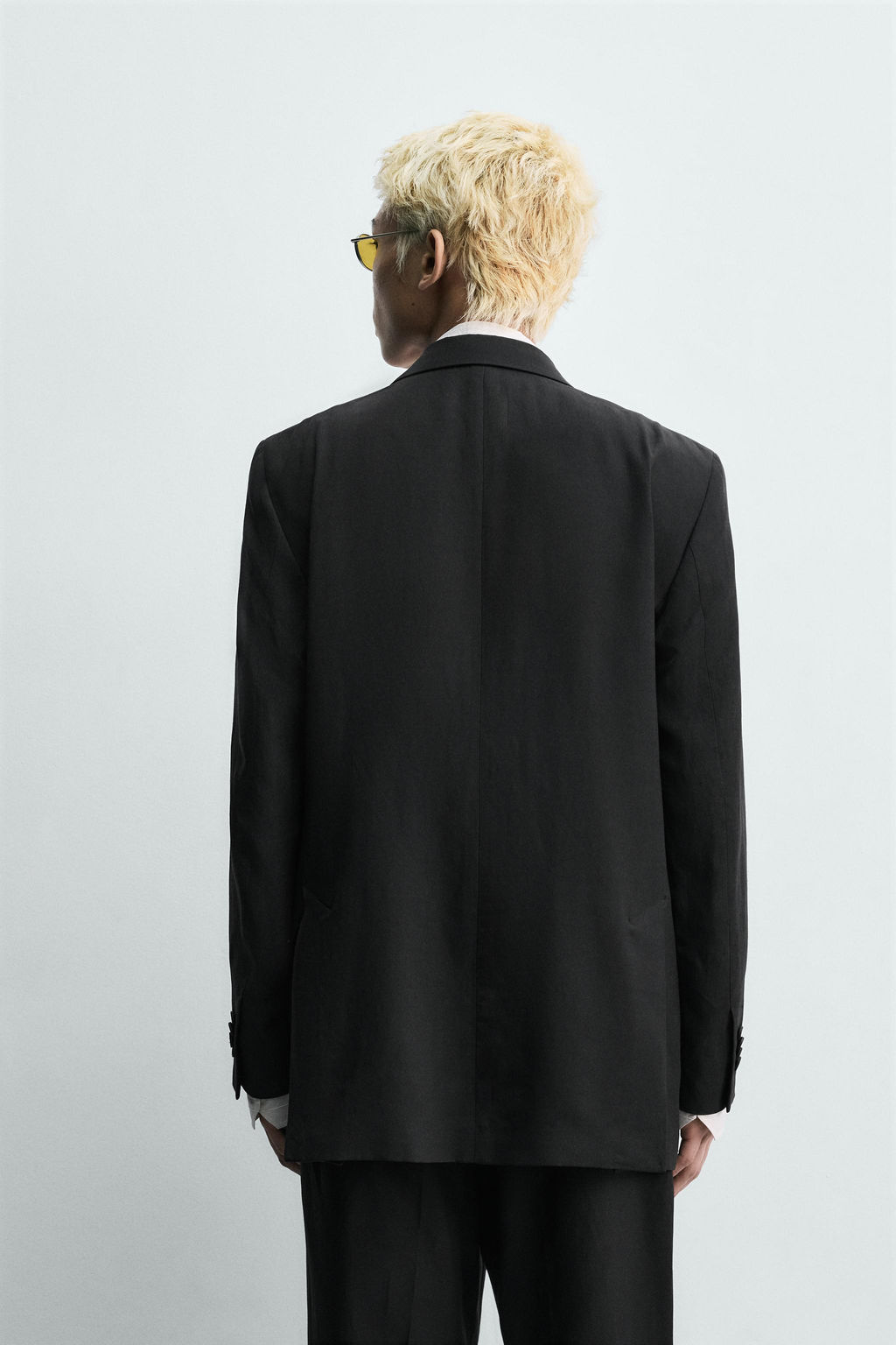 BLAZER TRAJE RELAXED FIT VISCOSA - LINO / Negro - Zara фото 3