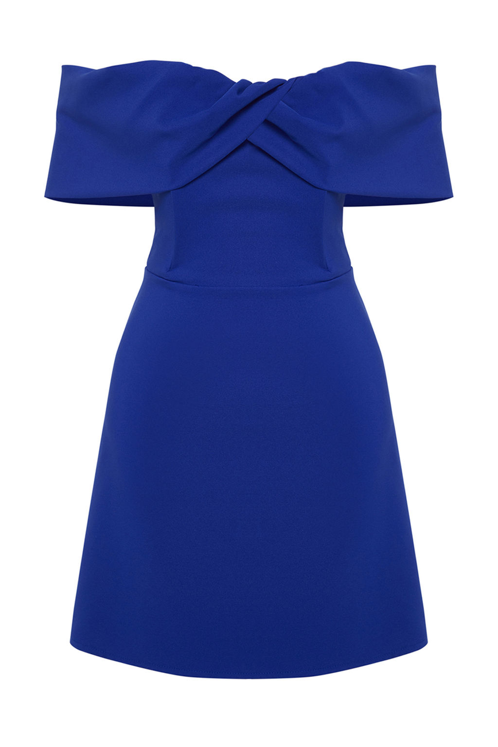 TRENDYOLMILLA Siyah Carmen Yaka Dokuma K?sa Elbise TPRSS24EL00154 фото 23