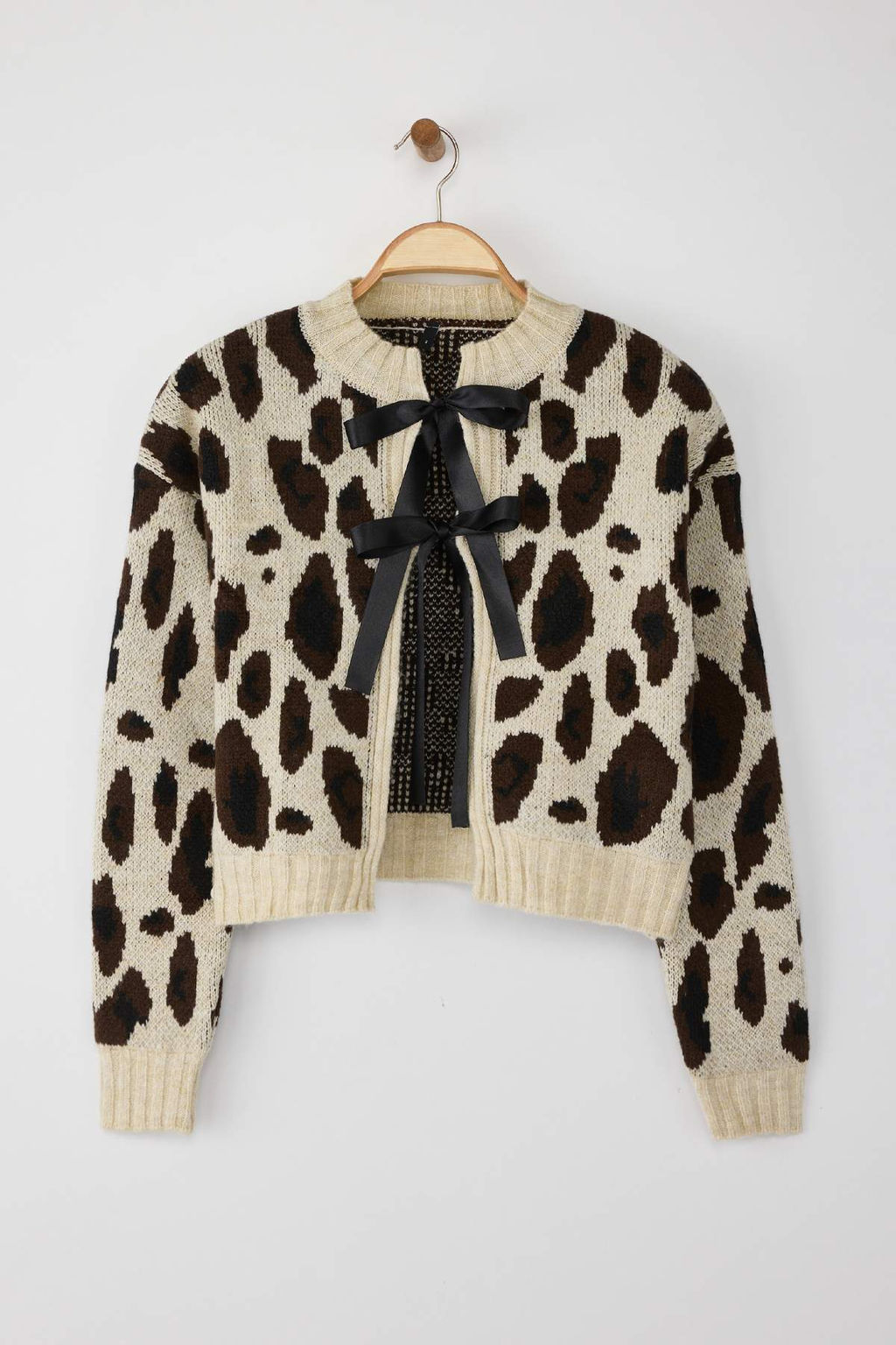 Tas Leopar Desenli Crop Yumusak Dokulu Triko H?rka TWOAW25HI00355