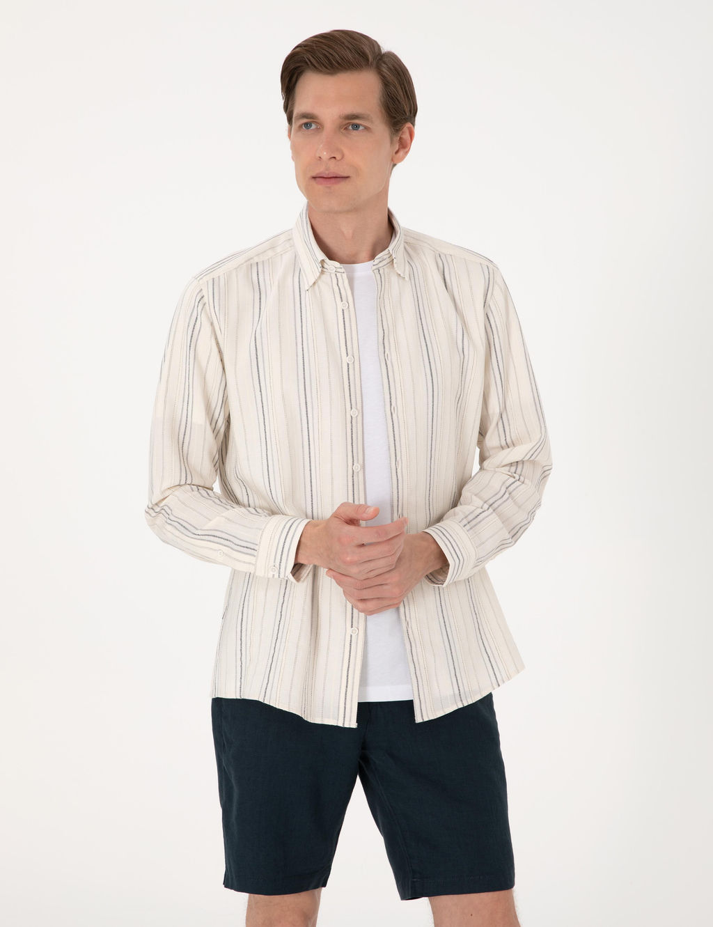 Lacivert Regular Fit Uzun Kollu G_mlek - Pierre cardin фото 4