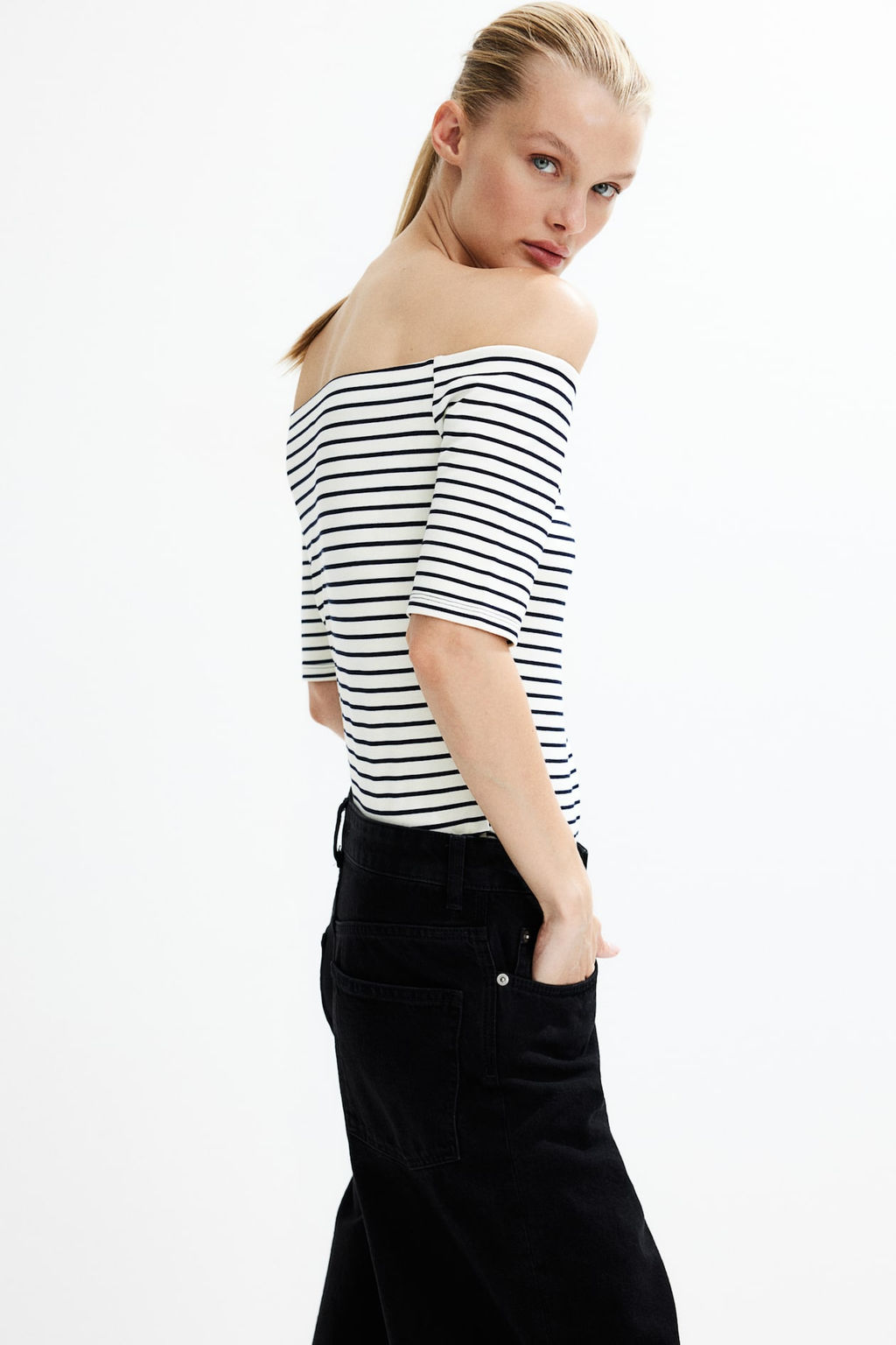 Top off-the-shoulder en punto - H&m фото 4