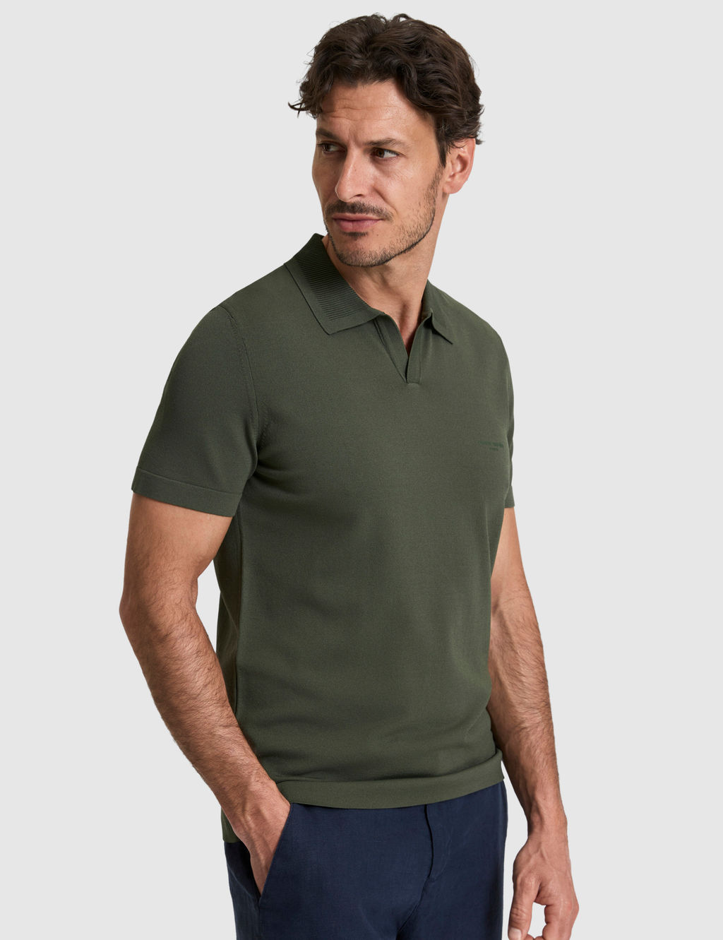 Ekru Slim Fit Apa_ Yaka Triko Ti__rt