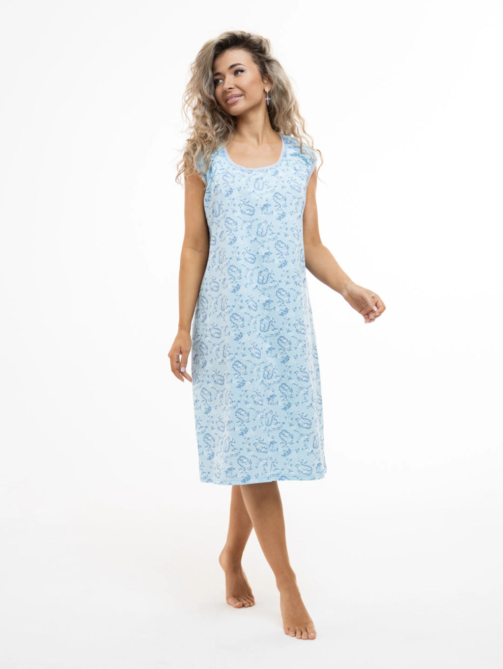 Ночная сорочка женская, цвет голубой