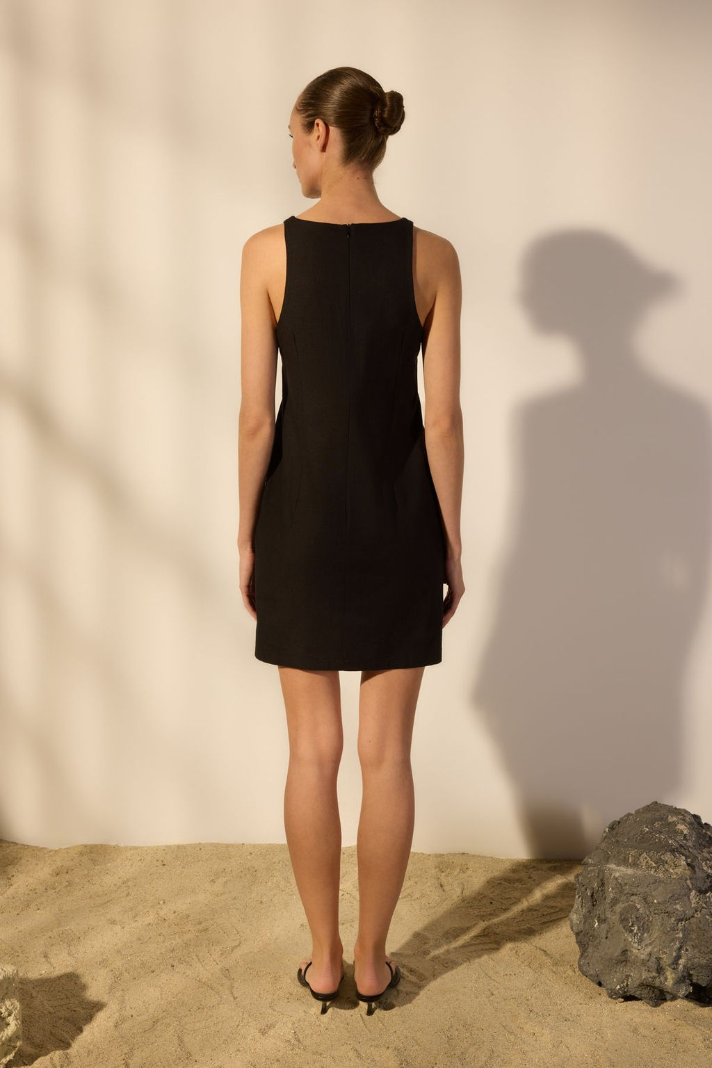 Trendyolmilla Beyaz Keten Kar?s?ml? Duz Kesim Mini Dokuma Elbise TWOSS25EL00649  фото 11