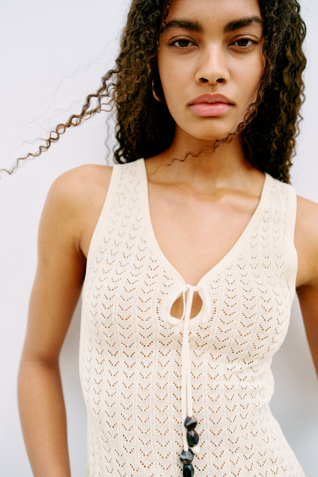 Top en punto pointelle con lazada - H&m фото 6