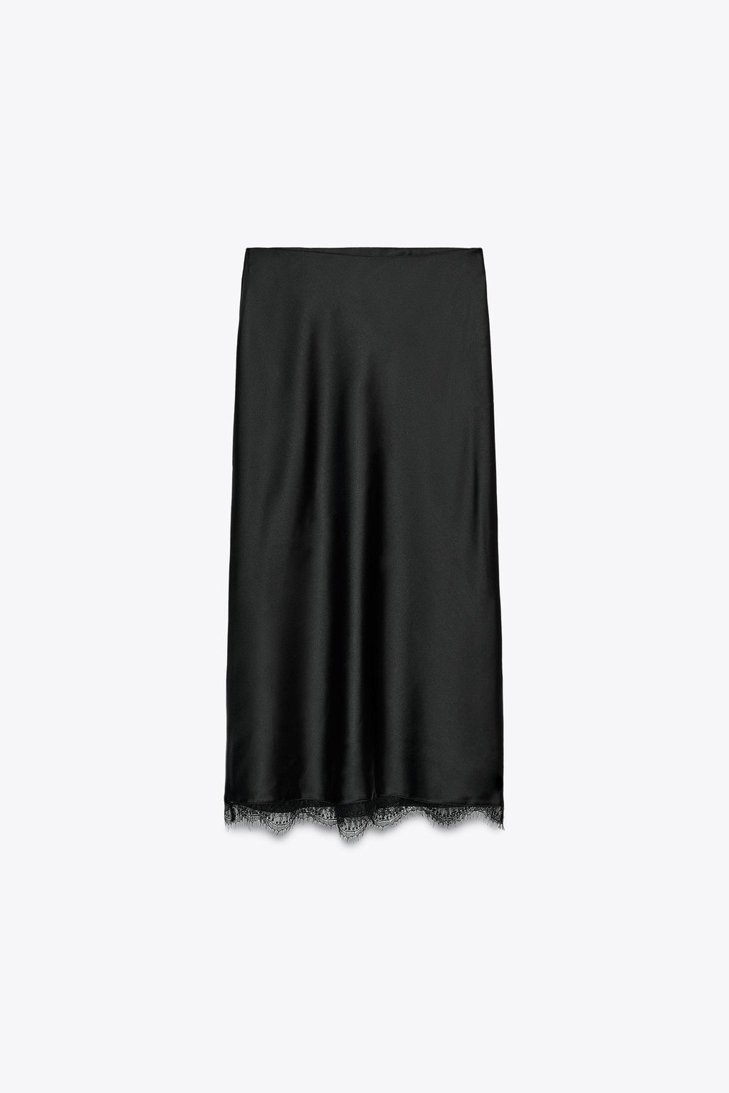 SATIN MIDI LACE SKIRT - Zara фото 10