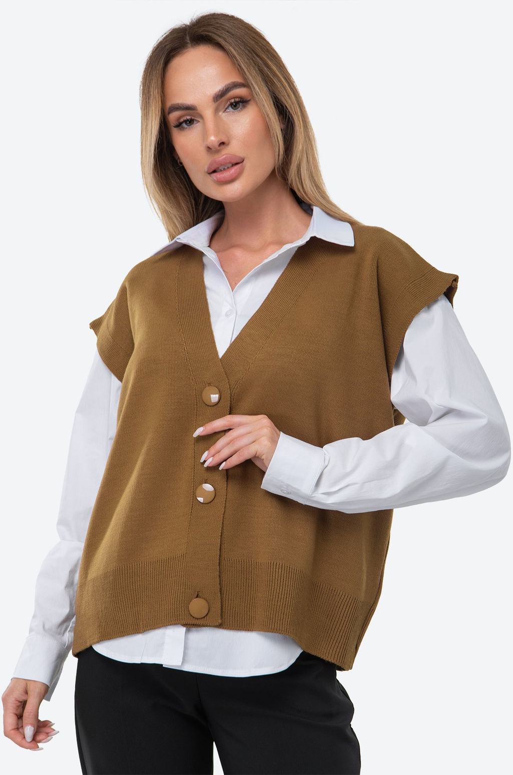 Женский вязаный жилет Happyfox