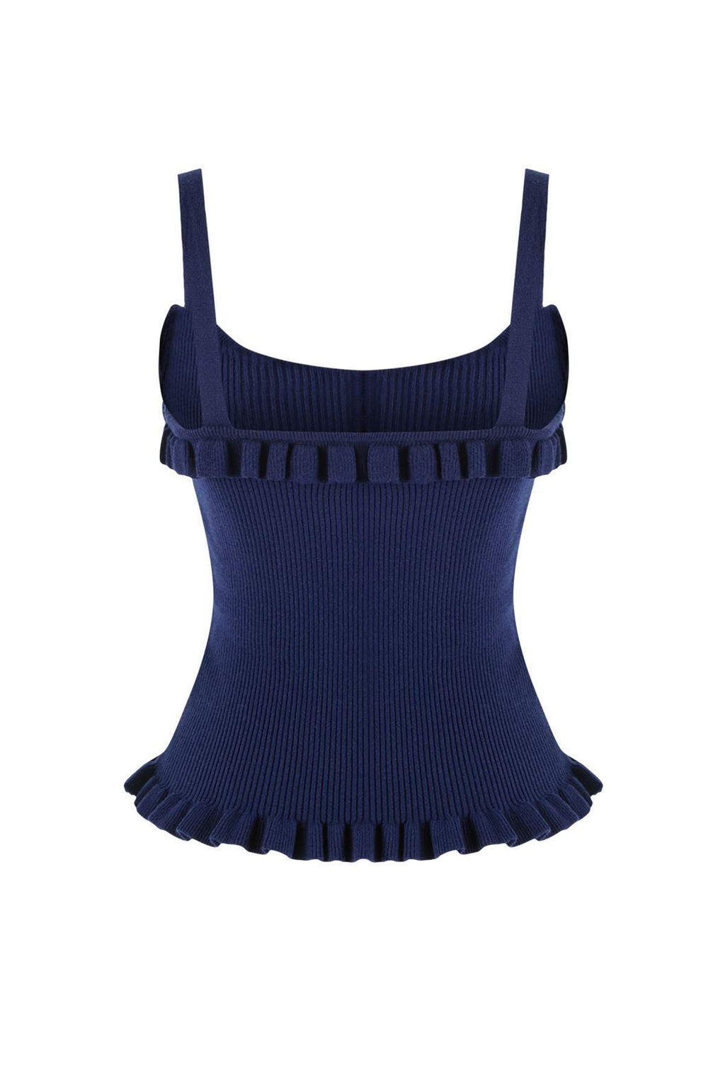 Lacivert Havuz Yaka Vucudu Saran Crop Triko Ince Bluz TWOSS26BZ00304 - Trendyolmilla фото 2