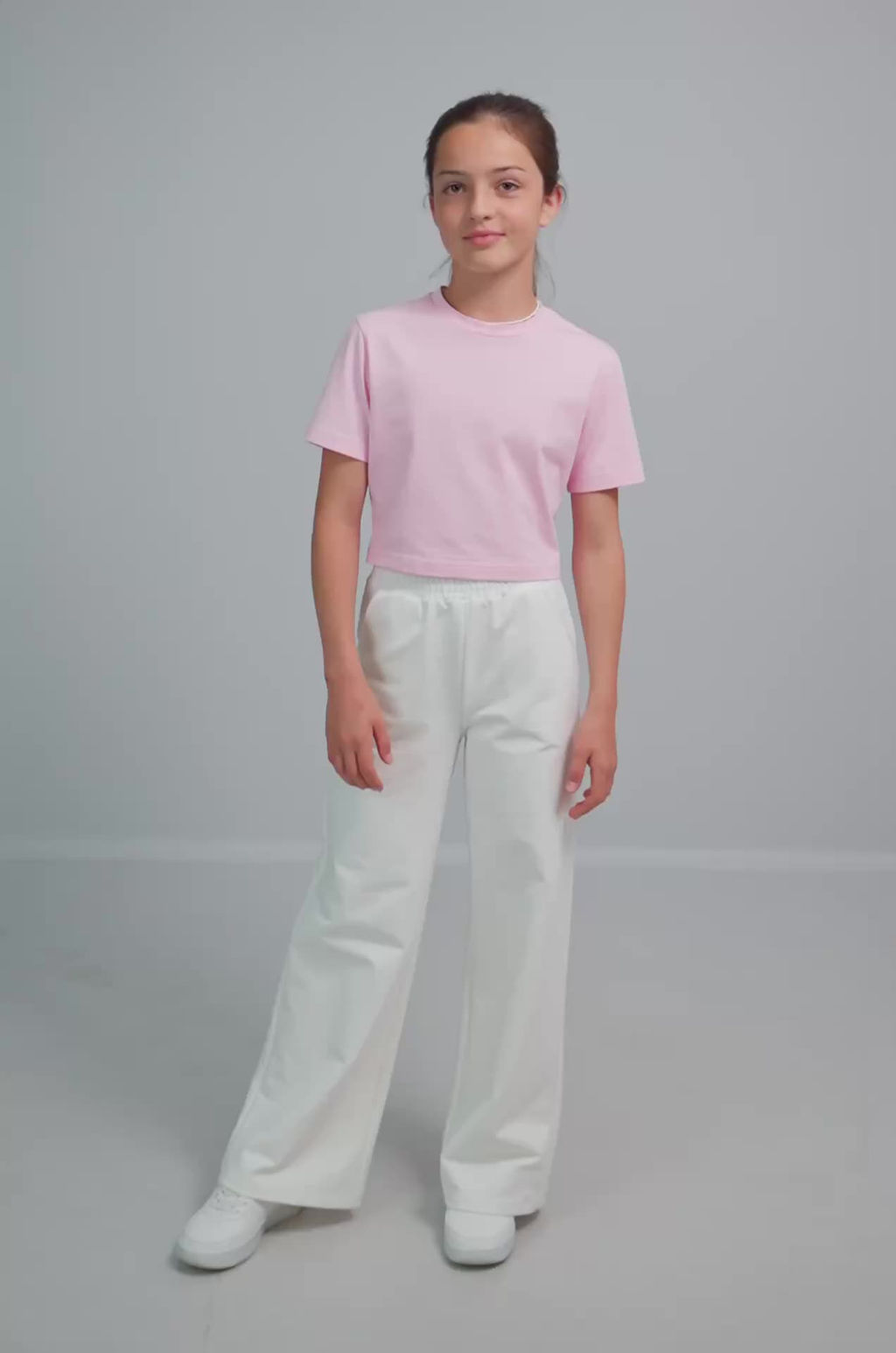 Брюки палаццо из футера для девочки Happyfox