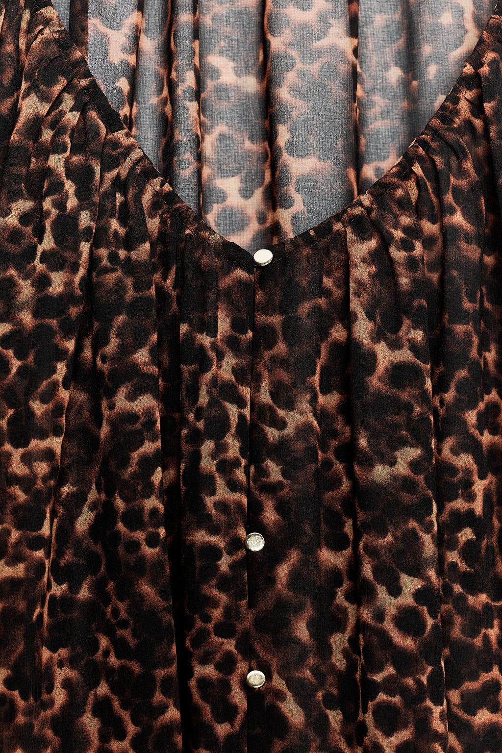 ANIMAL PRINT SEMI-SHEER BLOUSE - Zara фото 16