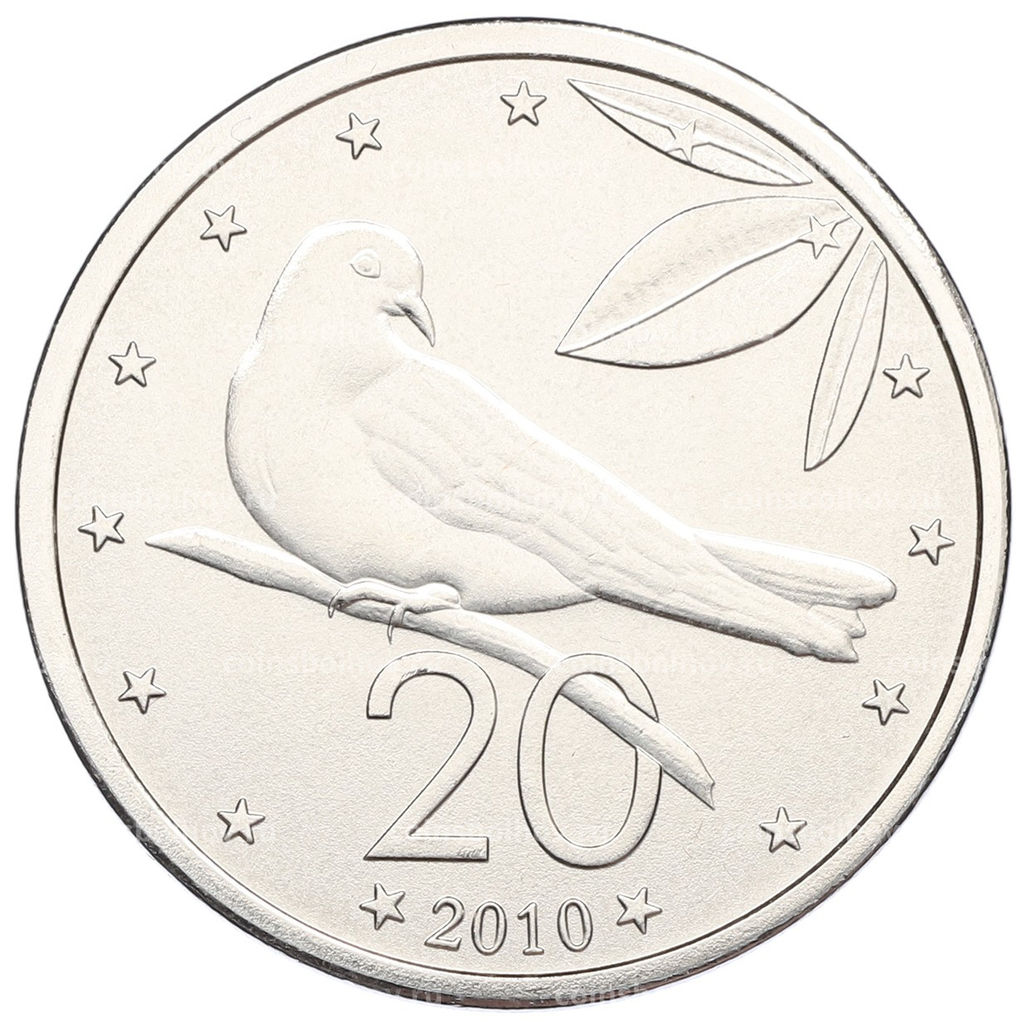 Монета 20 центов 2010 года Острова Кука