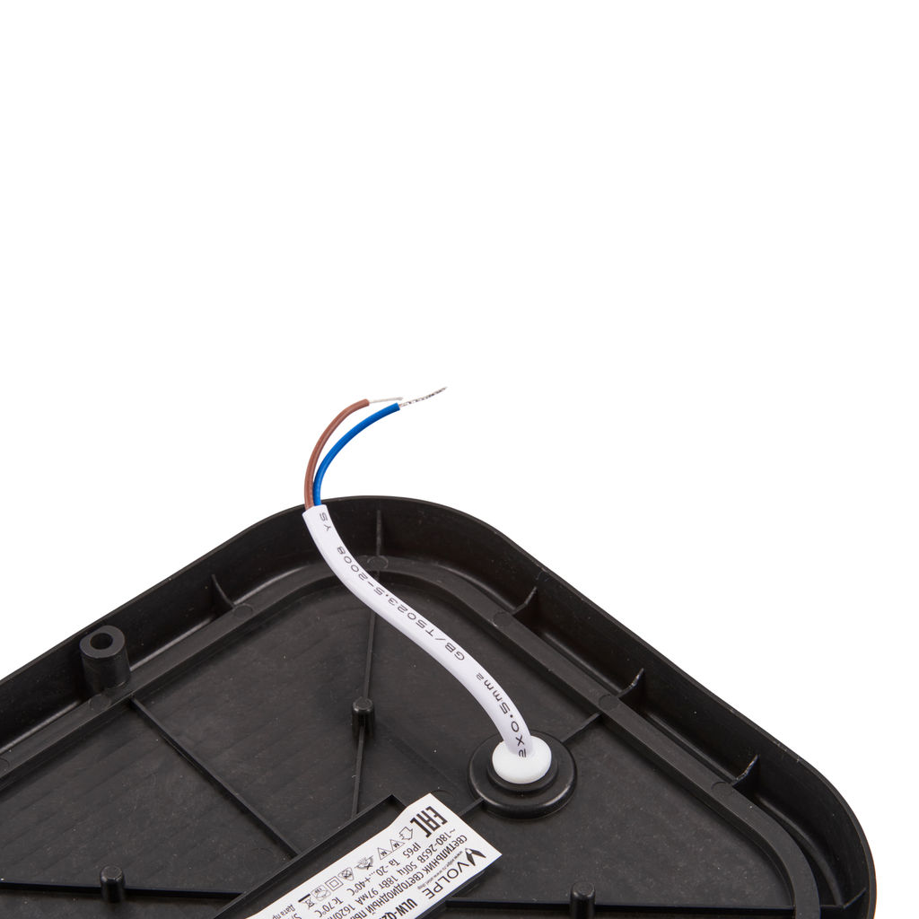 ULW-Q229 24W/4000K IP65 BLACK Светильник светодиодный влагозащищенный. Квадрат. Белый свет (4000K). 190?190?37мм. Корпус черный. ТМ Volpe