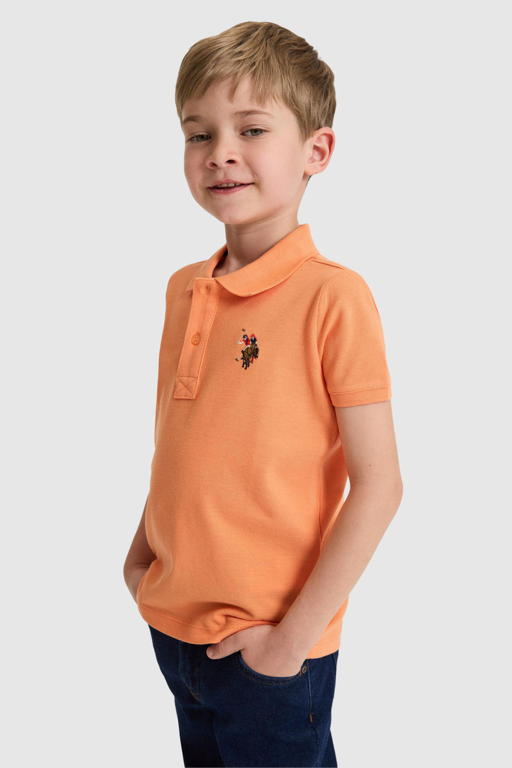 Erkek _ocuk Turuncu Polo Yaka Basic Ti__rt - U.s. polo assn фото 3