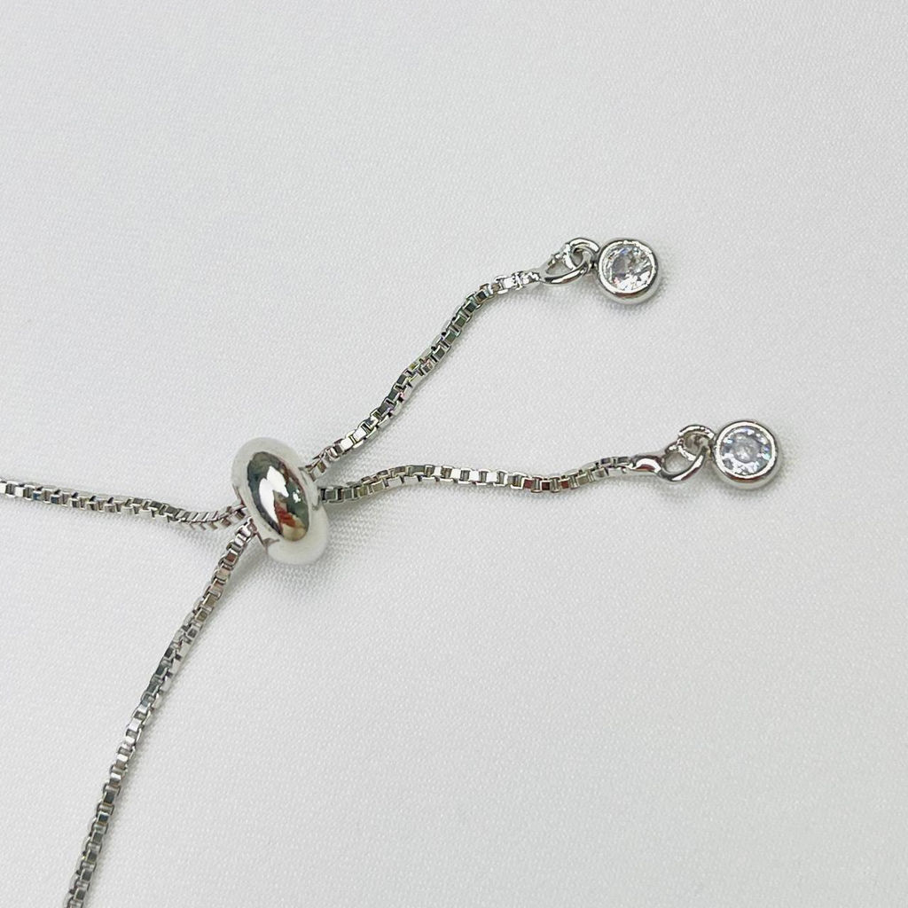 Браслет регулируемый на цепочке с Жемчугом - Радуга самоцветов фото 4