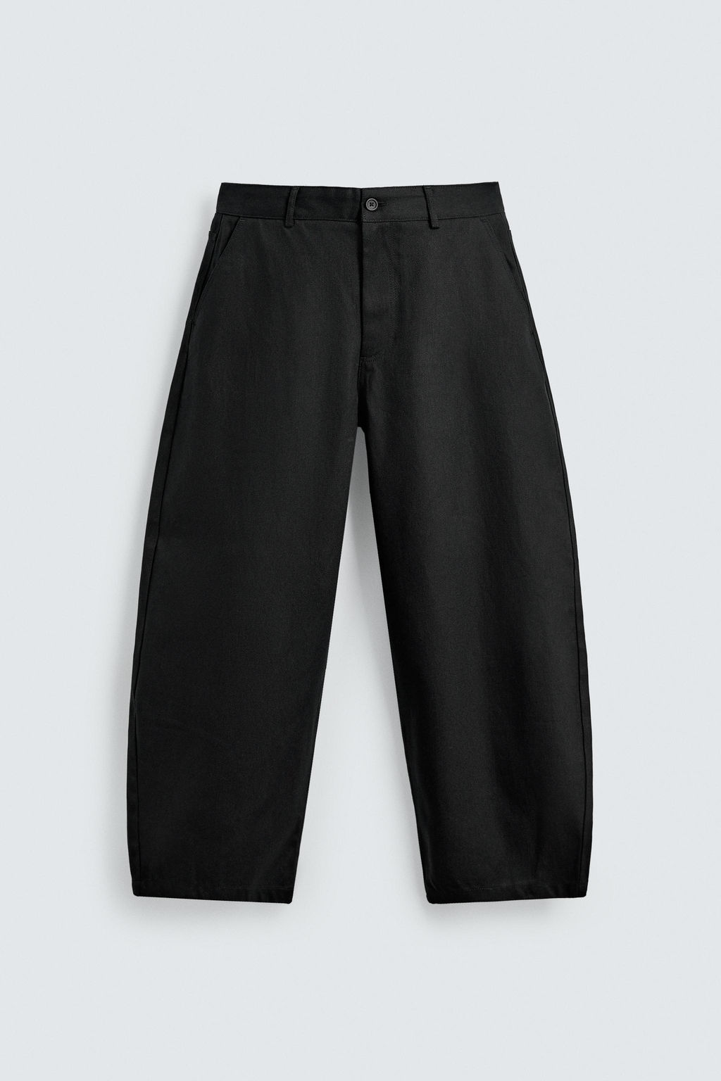 PANTAL?N BARREL FIT LYOCELL - ALGOD?N / Negro - Zara фото 7