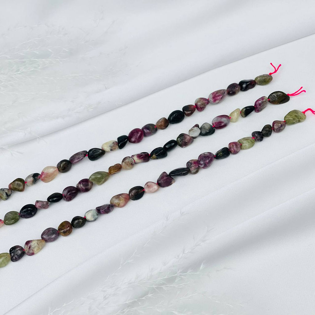 Бусины для украшений из Турмалина микс (галтовка) 40 см