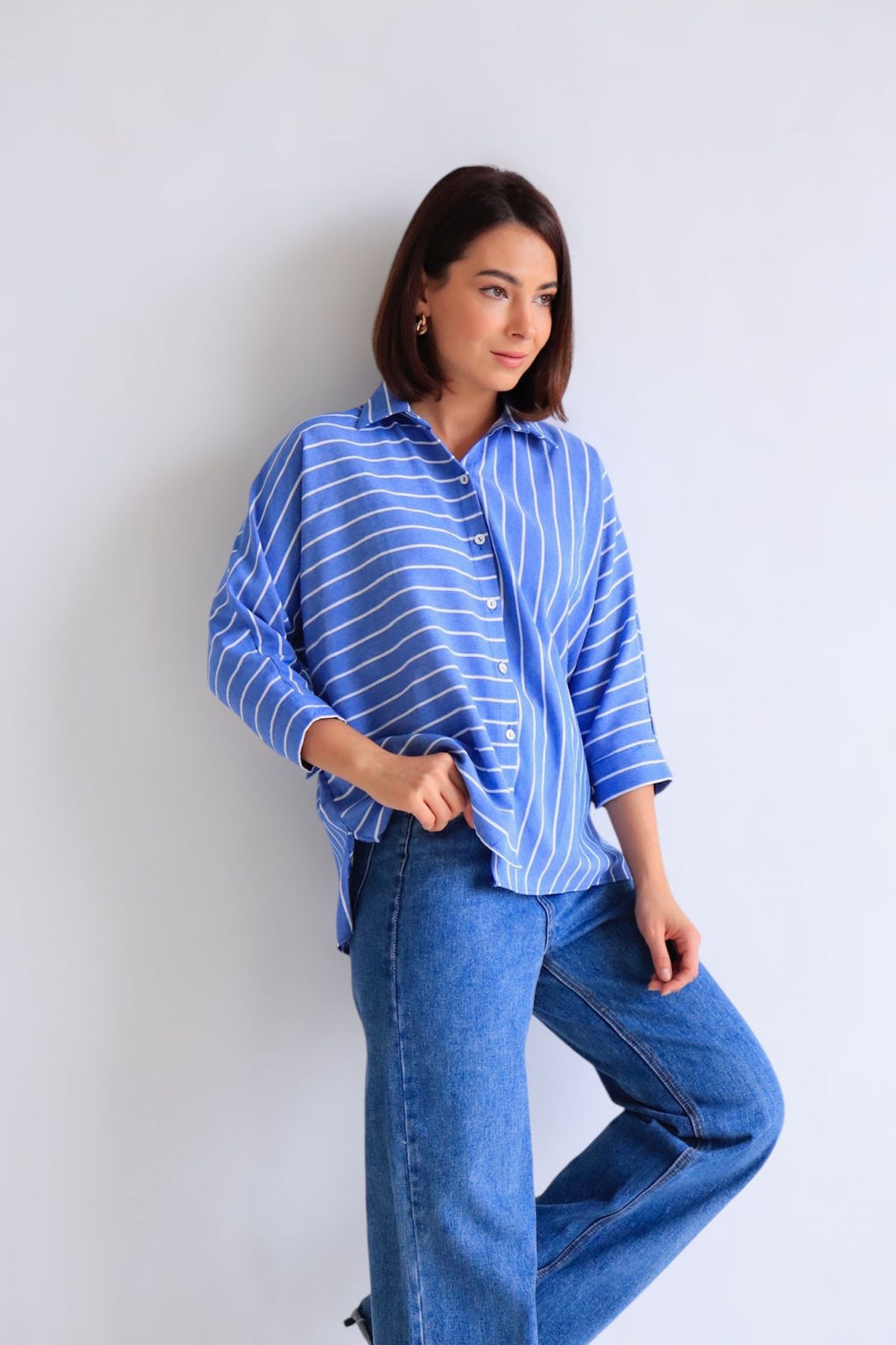 Martichelli Рубашка голубая в полоску  фото 3