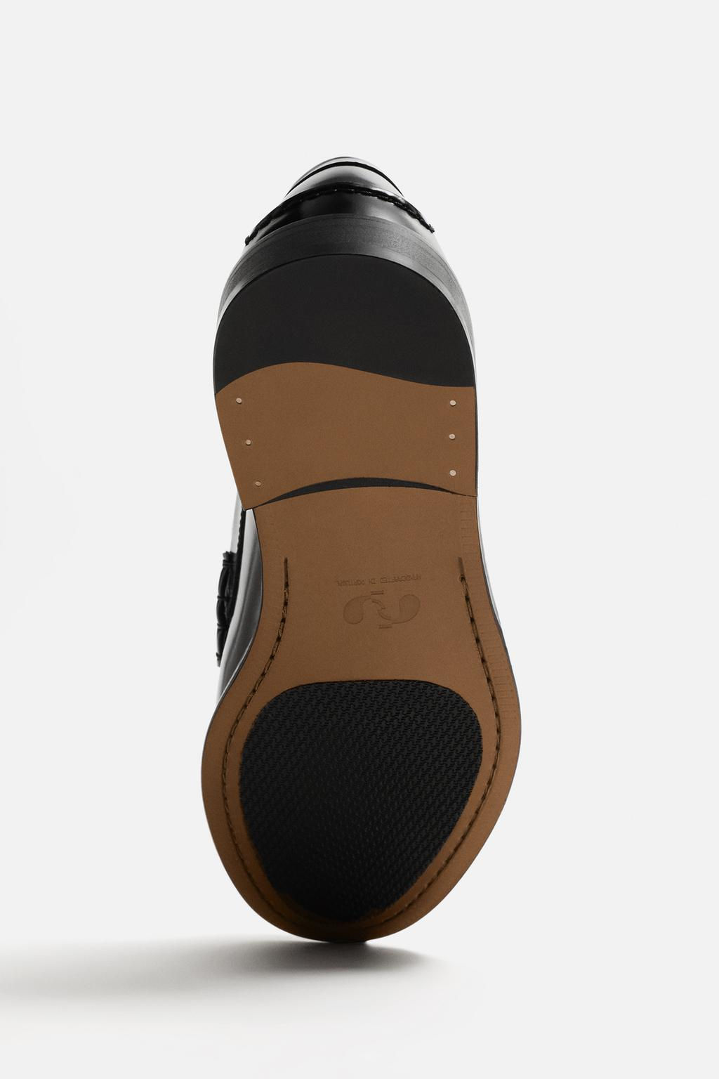 LEATHER PENNY STRAP LOAFERS - Zara фото 8