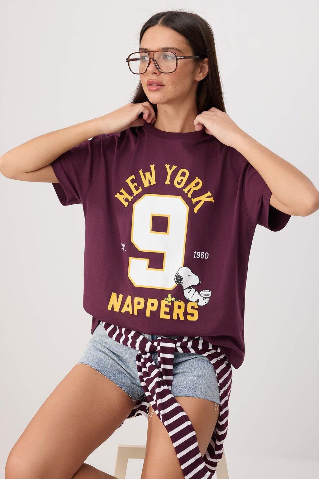 Ekru Winnie The Pooh Lisansl? Oversize/Genis Kal?p Tok %100 Pamuk Orme T-Shirt TWOSS26TS00141 - Trendyolmilla фото 6