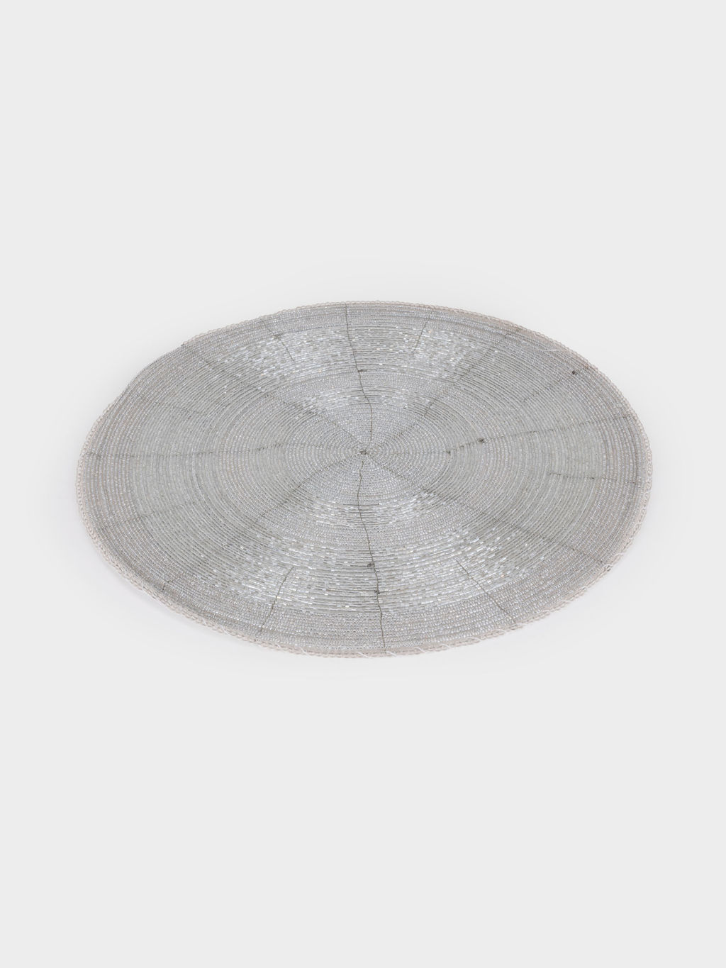 Салфетка под приборы, 36 см, бисер, круглая, серебристая, Bijou - Anna lafarg фото 2