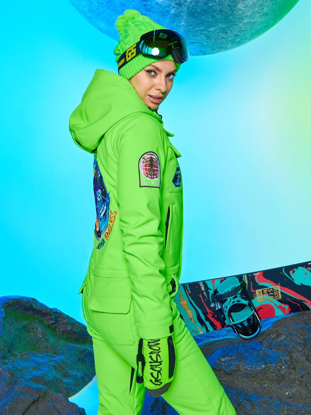 Женский сноубордический горнолыжный комбинезон Alpha Endless Aeternitas 223/2305 FAG - Салатовый  фото 19