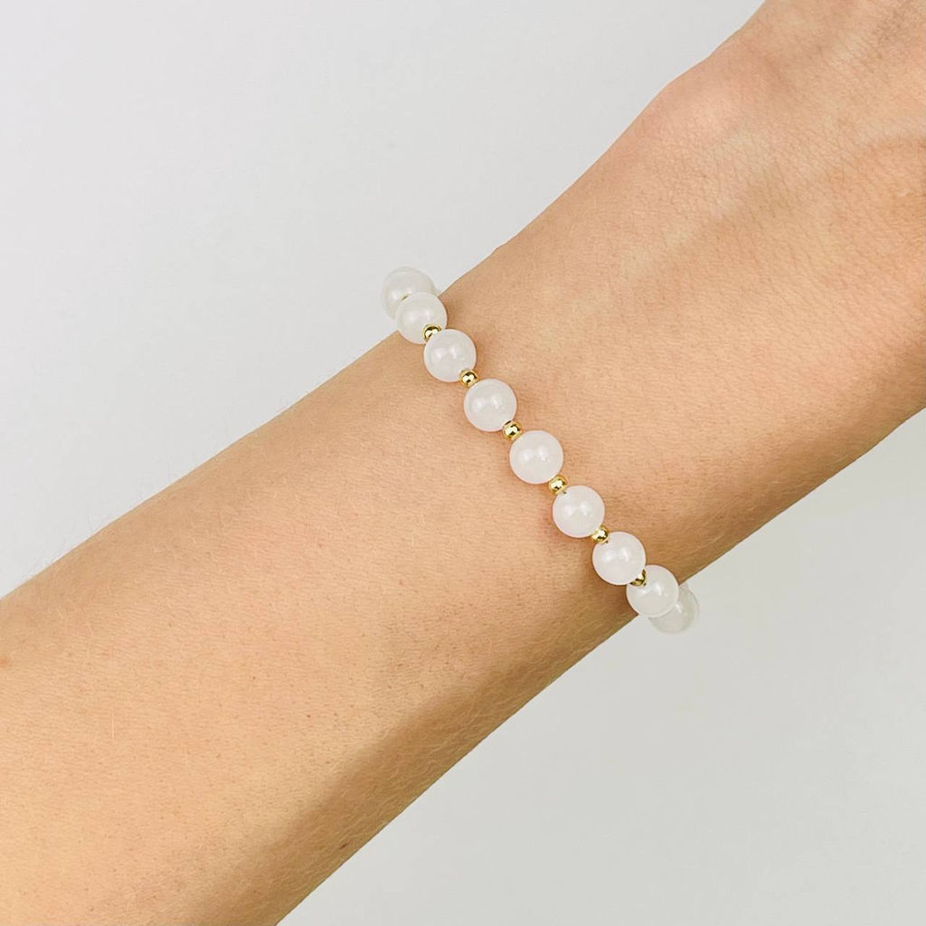 Браслет регулируемый с белым Нефритом от 16 см