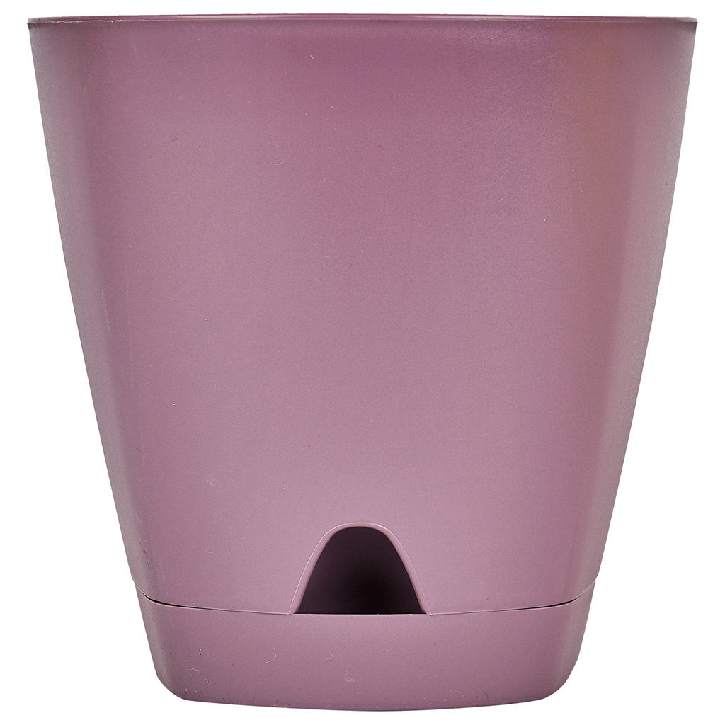 Ingreen Горшок для цветов пластмассовый Amsterdam 2,5л, д17см, h16см, с прикорневым поливом, морозная слива (Россия) - Домашняя мода фото 2